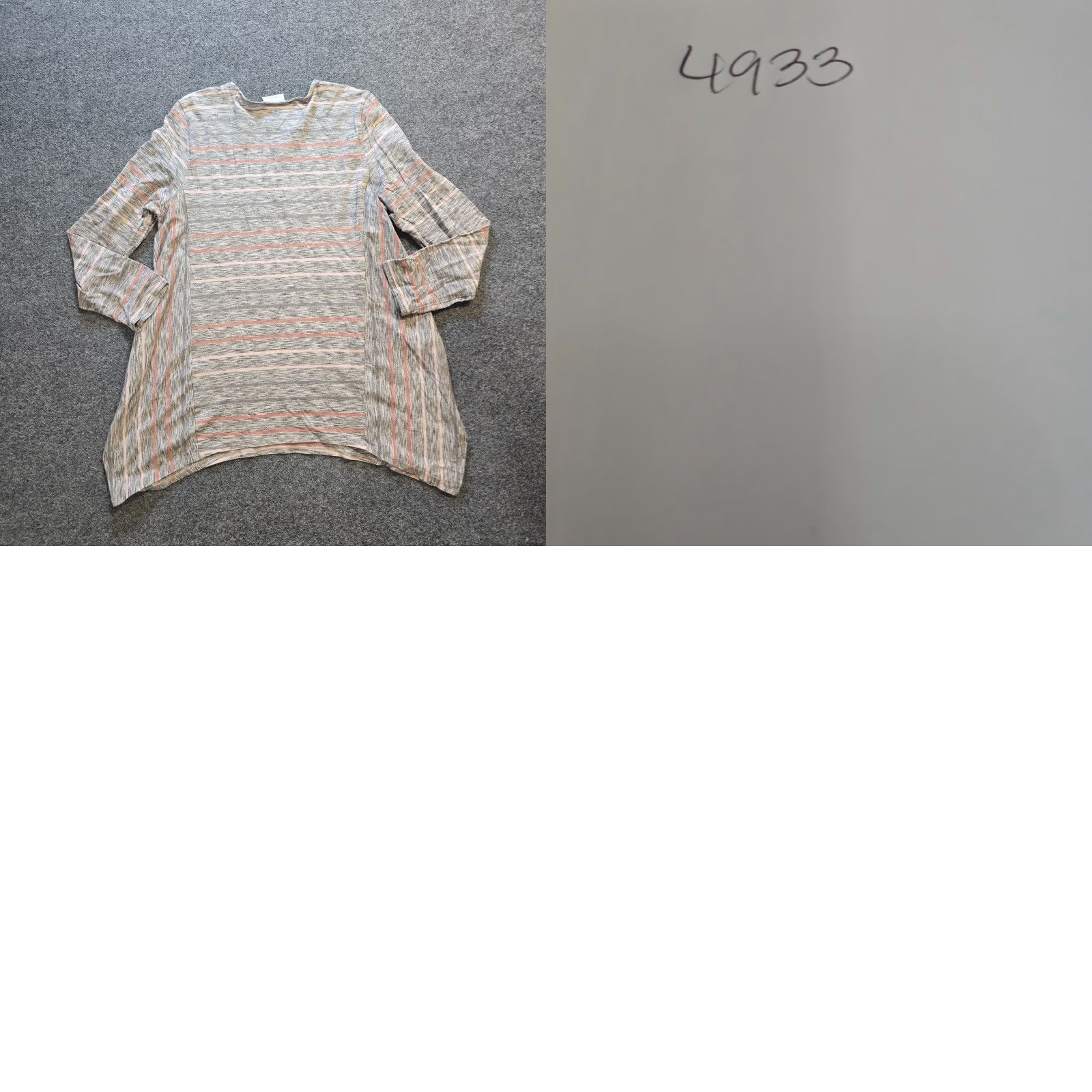 J. Jill J. Jill Top Shirt Womens L Gray Pink Striped Long Sleeve Stretch Knit Blouse Casual Career Size L / US 10 / IT 46 - 8 Thumbnail