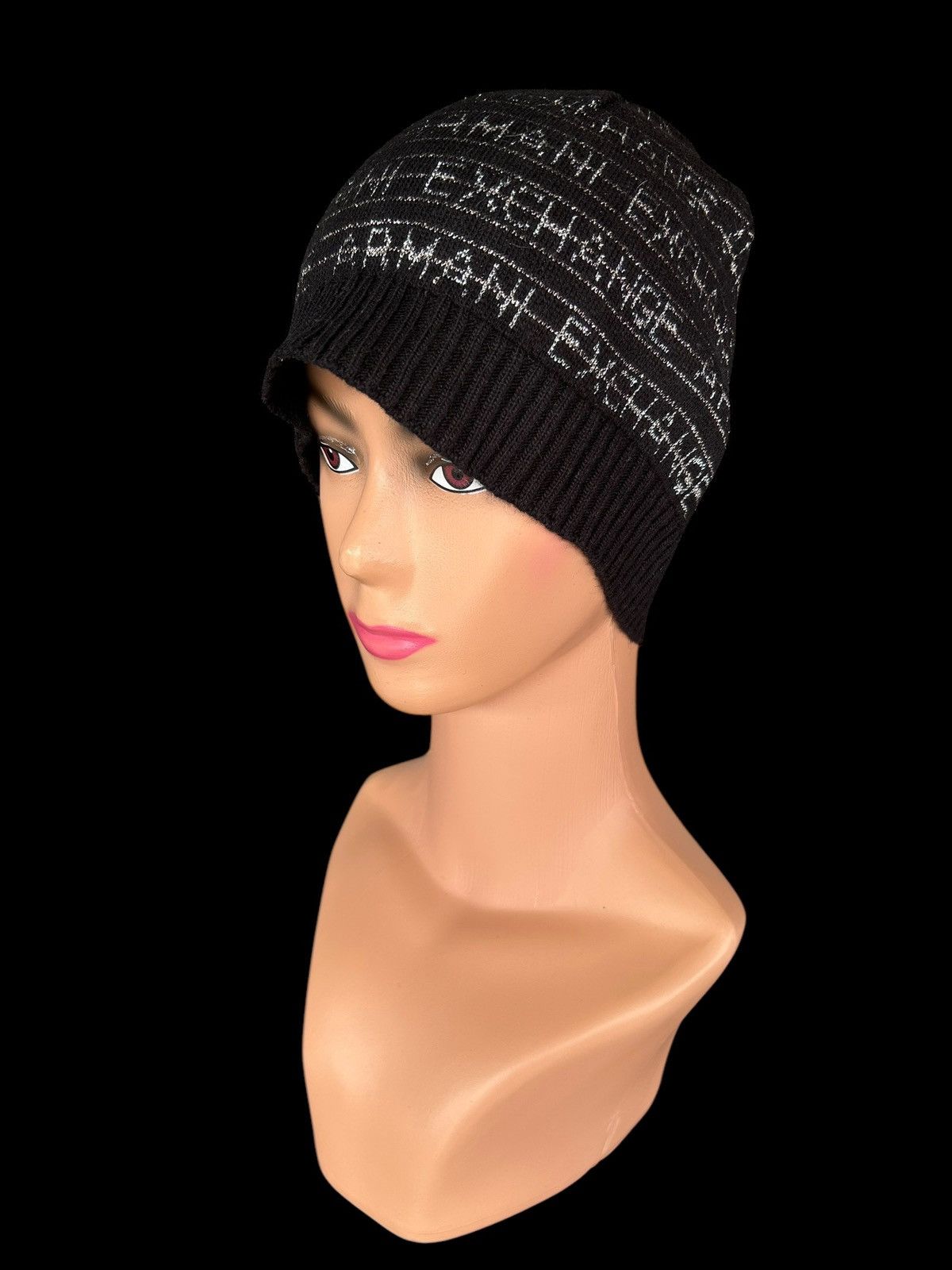 Armani × Armani Exchange × Vintage Armani Exchange Full Print Beanie Hats Size ONE SIZE - 5 Thumbnail