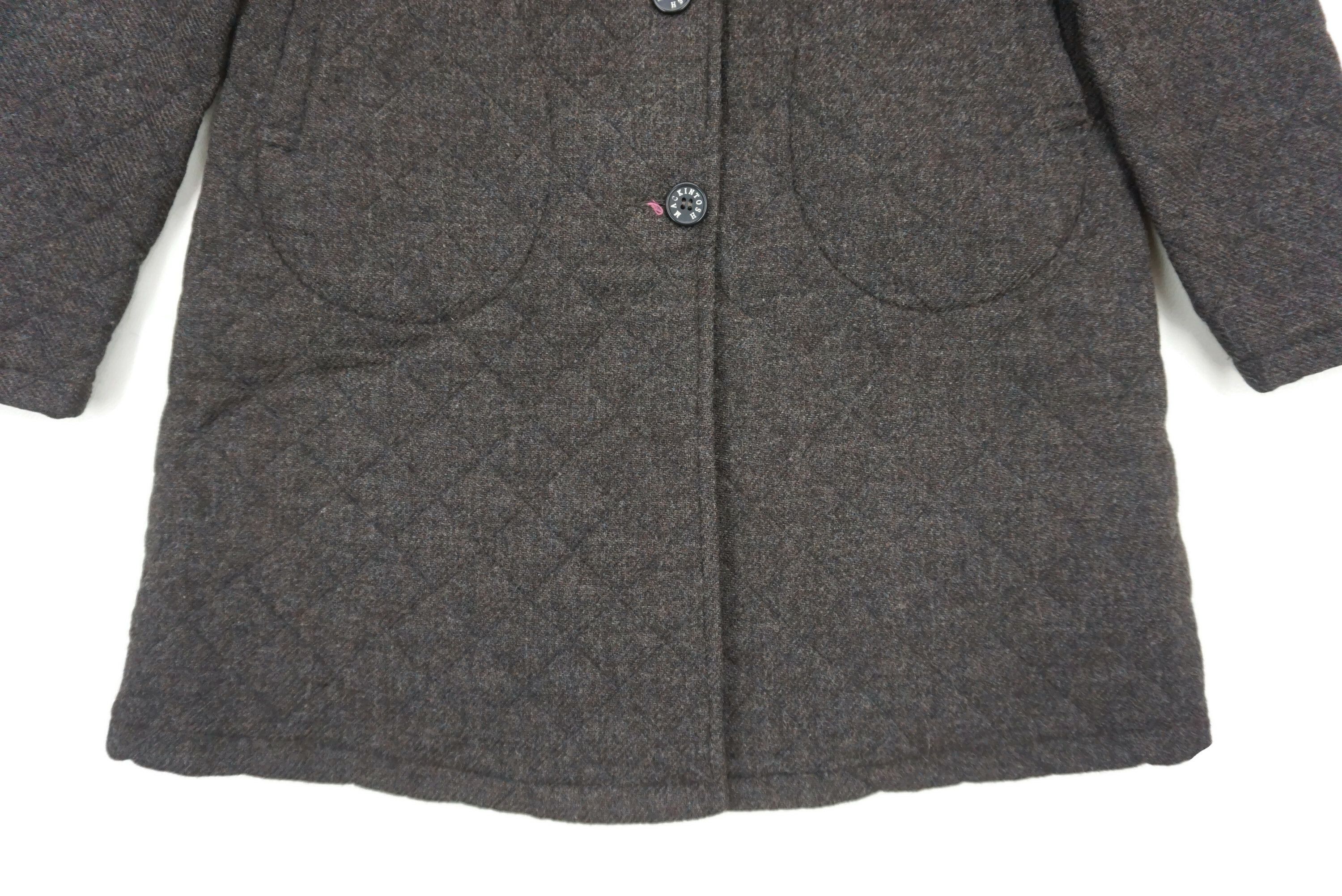 Mackintosh Quilted Lining Wool Jacket Long Coat Made in Scotland Size XS / US 0-2 / IT 36-38 - 7 Thumbnail