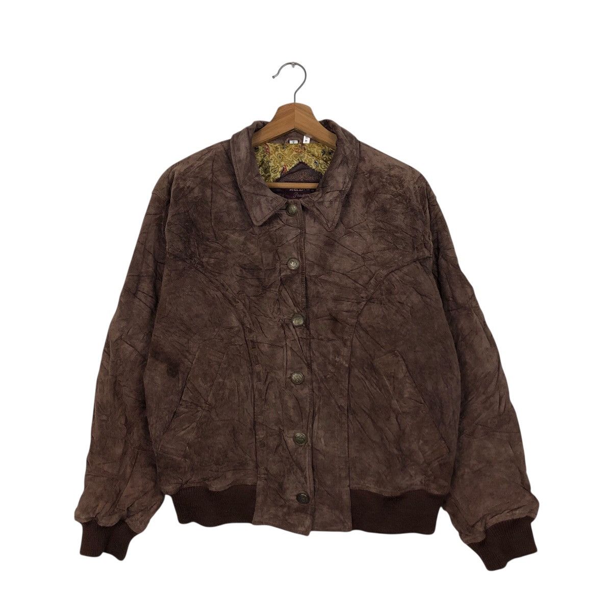 Japanese Brand 📌Vtg Bomber Leather Jacket Blanket Atelier Sab Issey Miyake Size US M / EU 48-50 / 2 - 2 Thumbnail