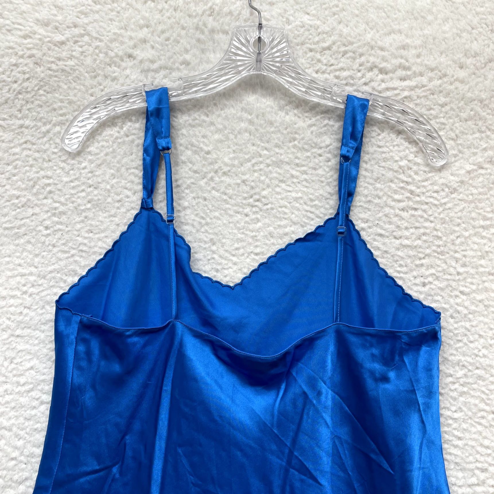 Vintage VINTAGE Morgan Taylor Slip Dress L Blue Satin Chemise Royal Cobalt Blue Size L / US 10 / IT 46 - 4 Thumbnail