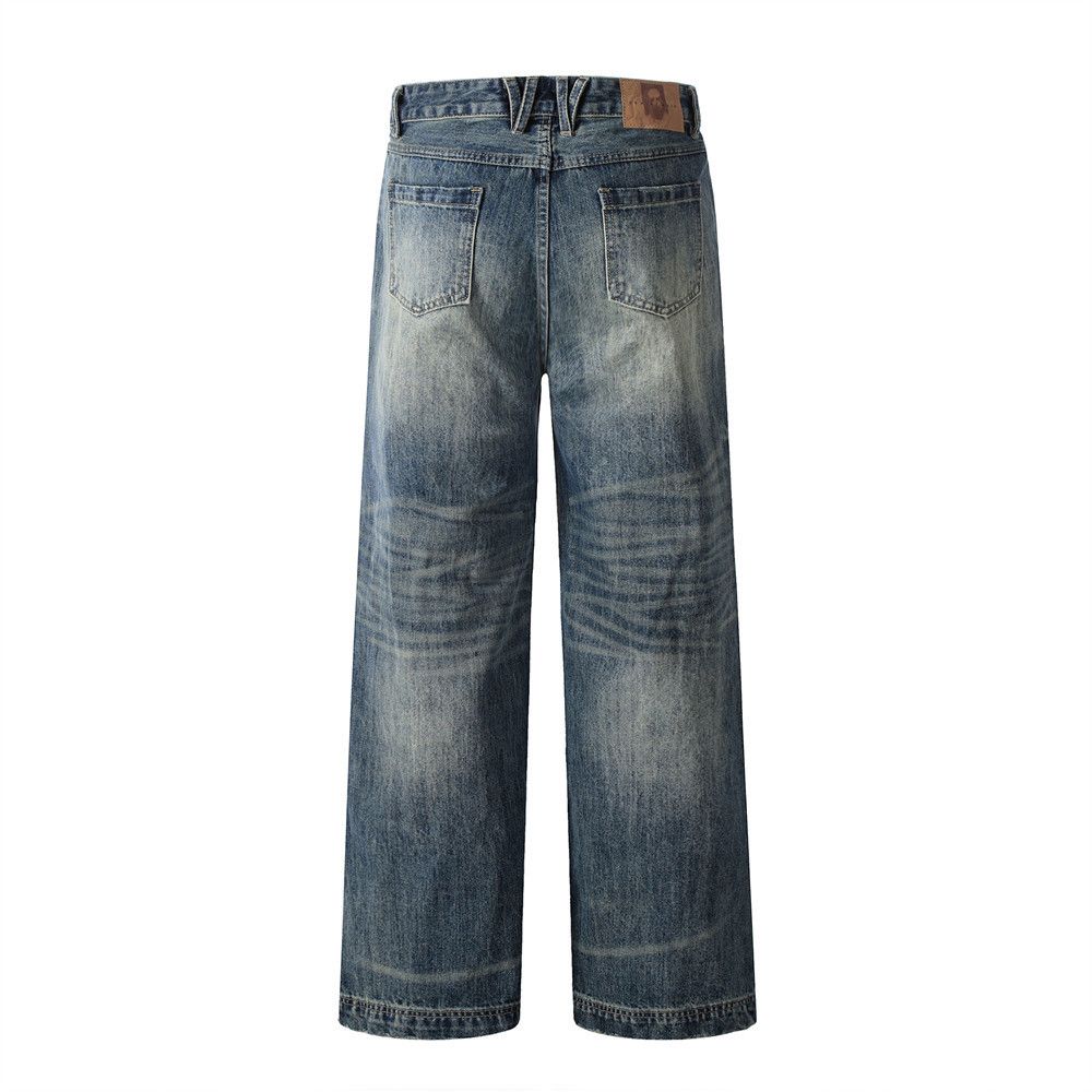 Japanese Brand × Jean High street heavy hip hop loose washed distressed jeans Size US 32 / EU 48 - 3 Thumbnail