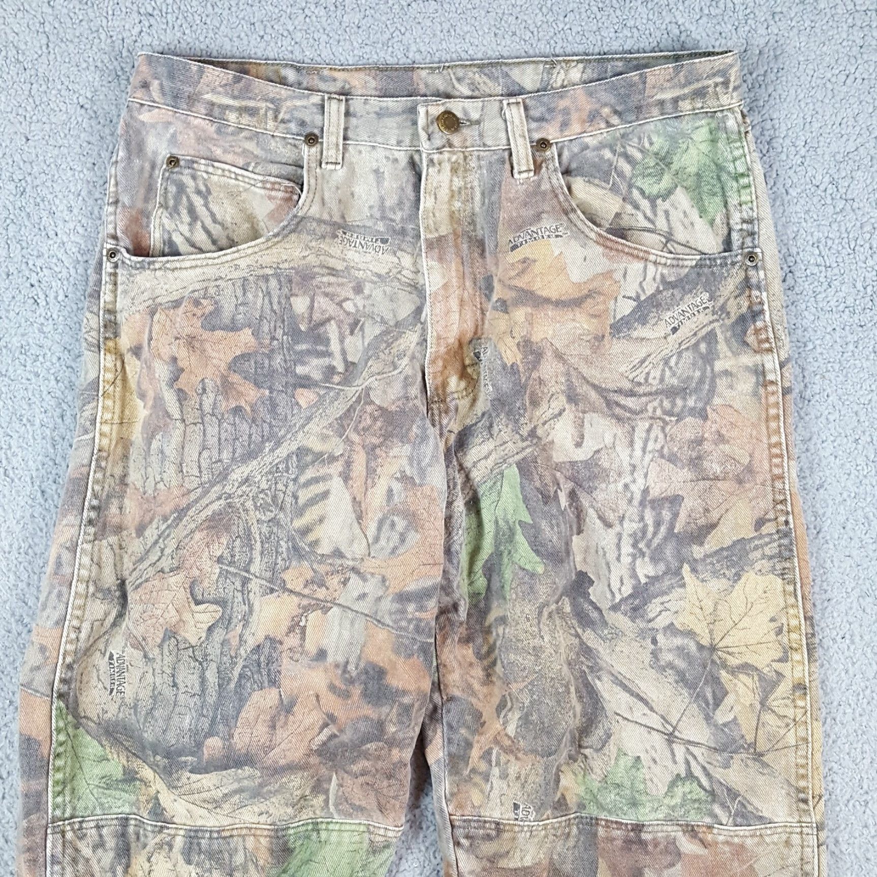 Wrangler VINTAGE Wrangler Work Pants 34x31 Camouflage Canvas Double Knee Mens Y2K Retro Casual Outdoor Size US 34 / EU 50 - 2 Thumbnail