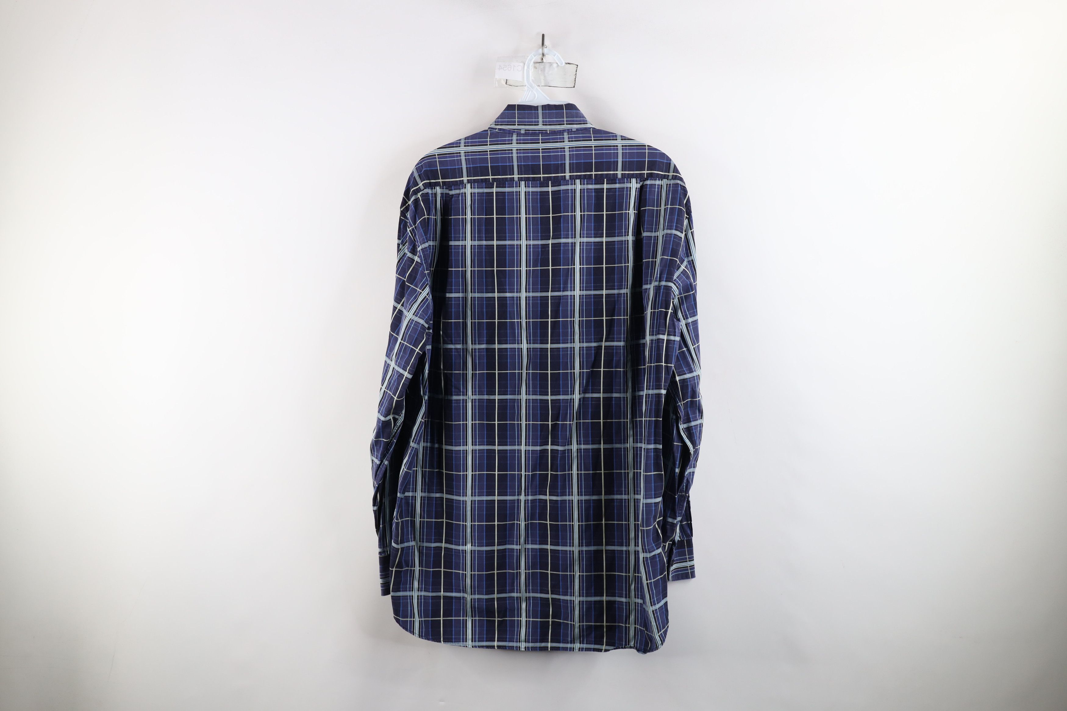 Canali × Vintage Canali Long Sleeve Collared Button Down Shirt Blue Plaid Size US M / EU 48-50 / 2 - 11 Thumbnail