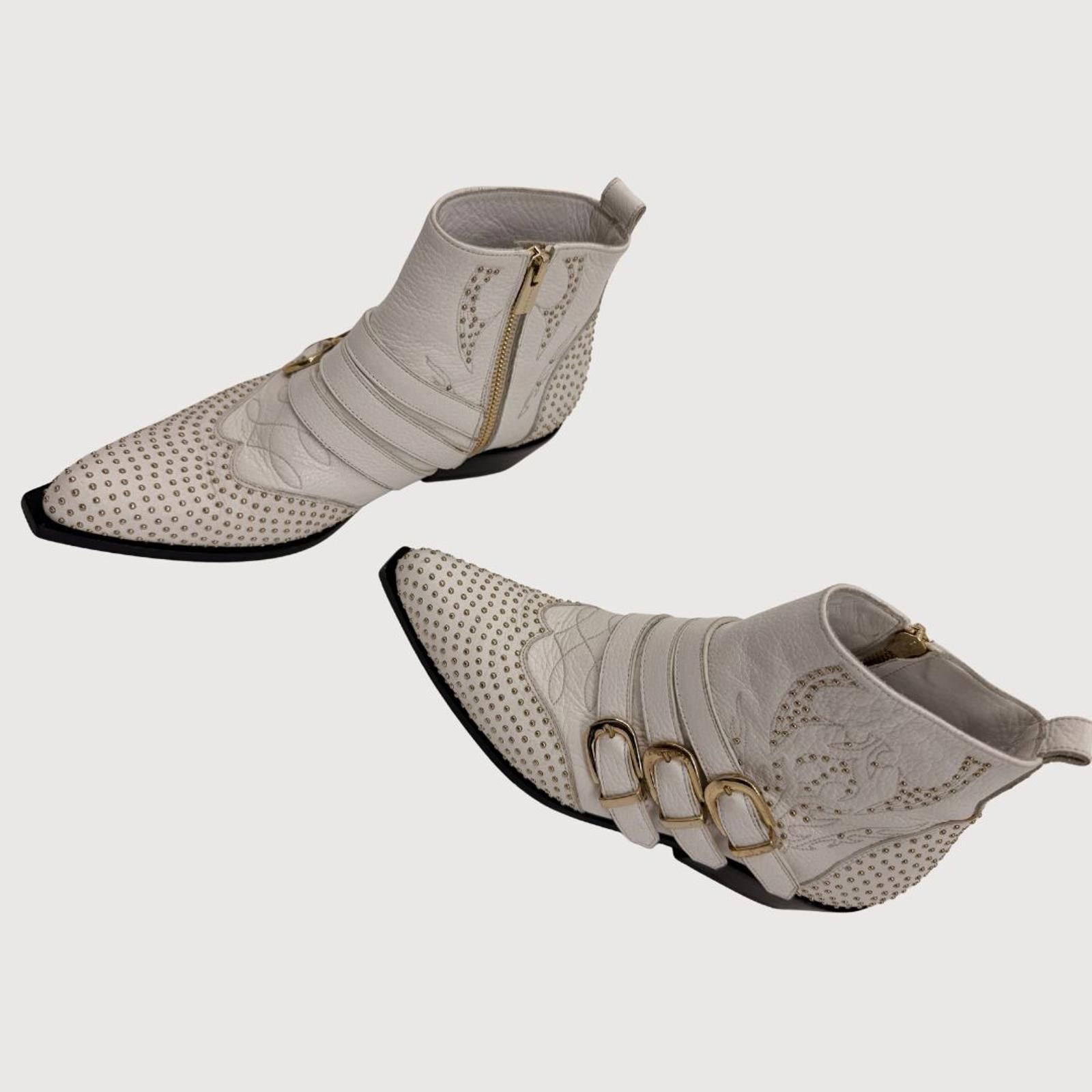 Other Anine Bing Studded Penny Bootie White Gold Studs EU 36 Size US 6 / IT 36 - 8 Thumbnail