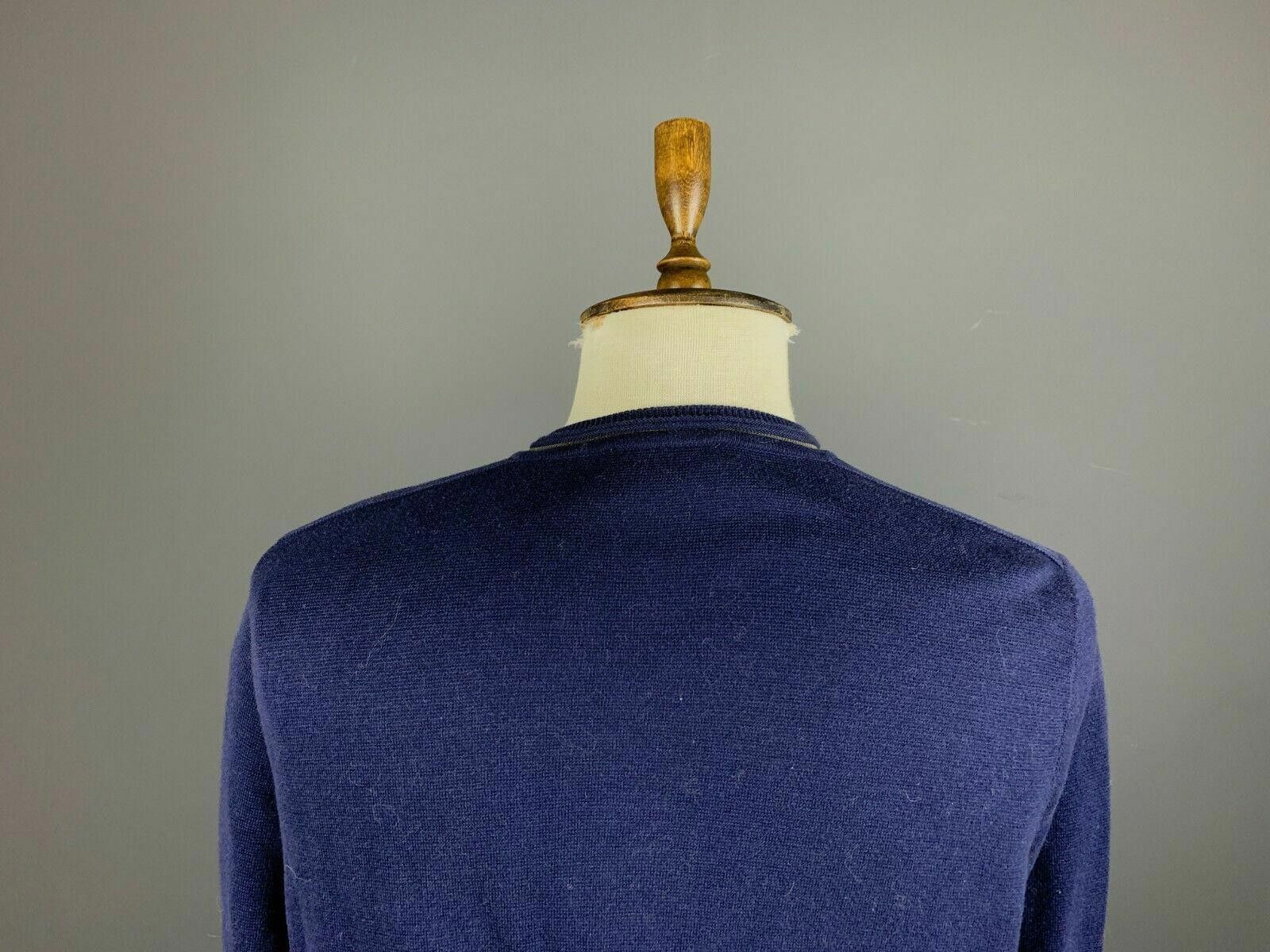 Carlo Colucci Men Carlo Colucci Blue V-Neck 100% Cotton Sweater Size 50 Size US M / EU 48-50 / 2 - 7 Thumbnail