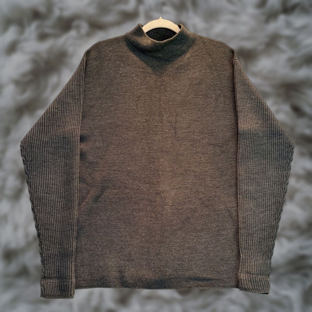 Perry Ellis VINTAGE Perry Ellis Sweater Mens M Gray Wool Blend Mock Neck Hong Kong 90s Size US M / EU 48-50 / 2 - 1 Thumbnail