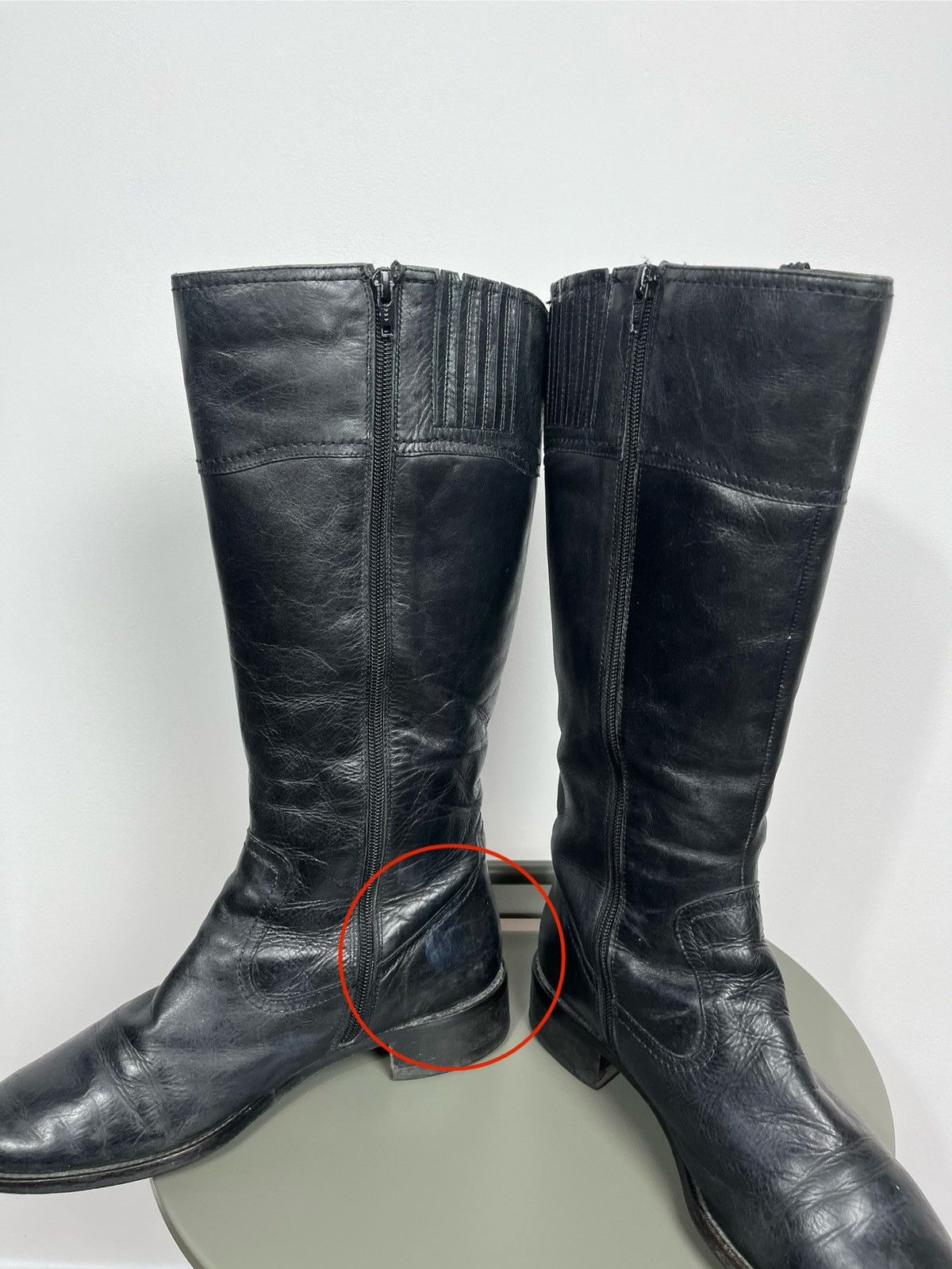 Cowboy Equipment Women’s Black Leather Cowboy Riding Boots US 10 Size US 10 / IT 40 - 11 Thumbnail