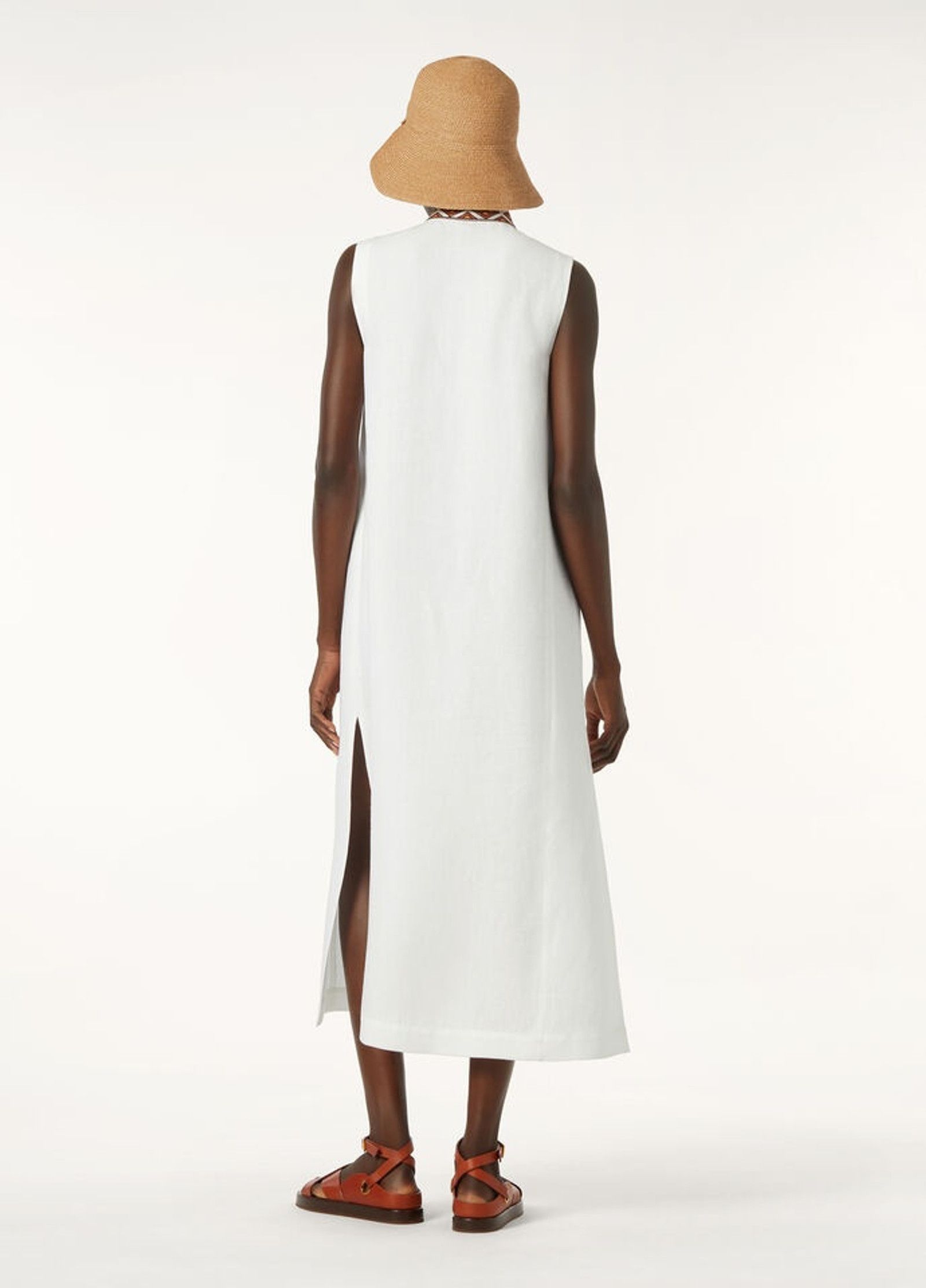 Loro Piana o1srvl11e0526 FAP0264 Abril Midi Dress in White Size S / US 4 / IT 40 - 5 Thumbnail
