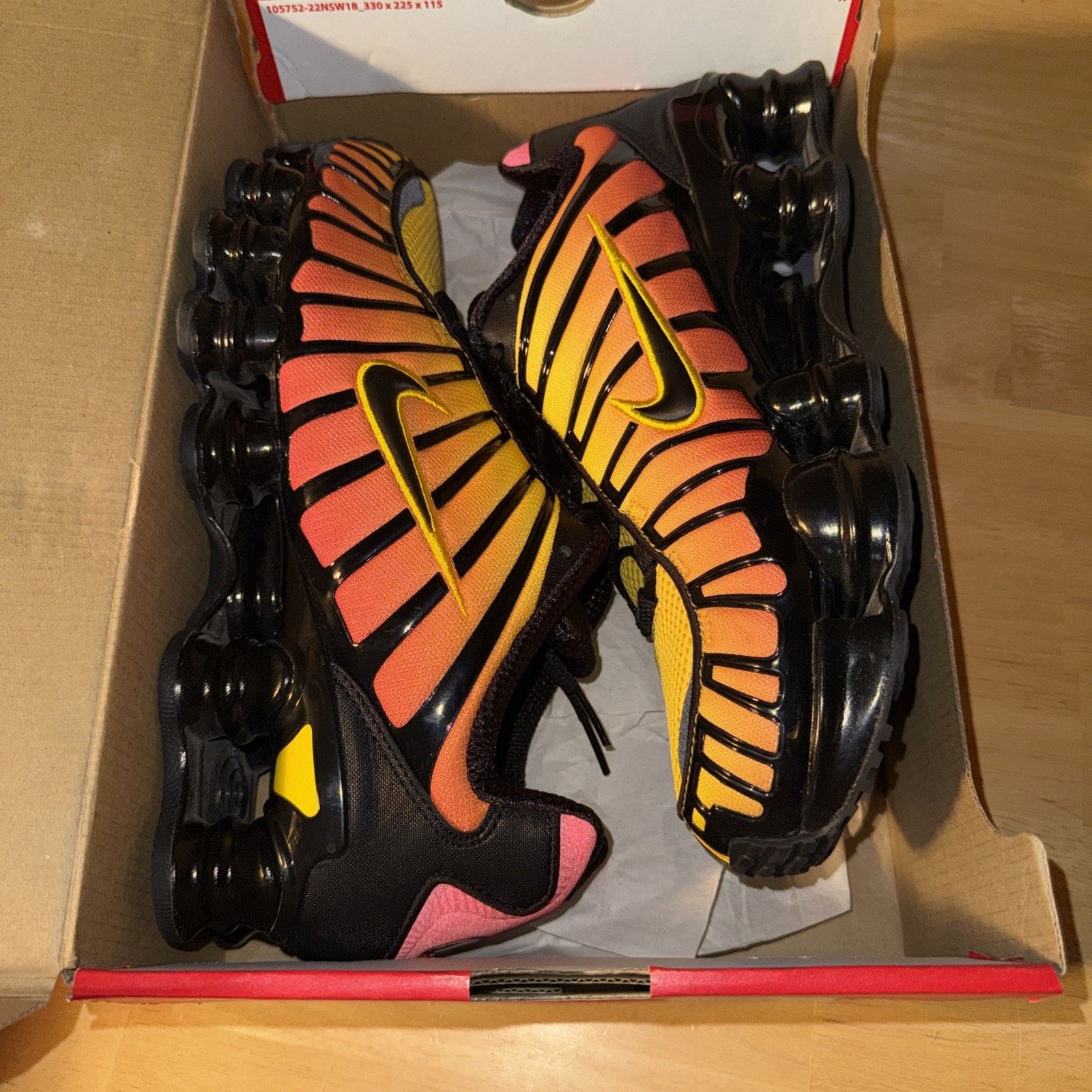 Nike Nike Shox TL ‘Sunrise’ Black Amarillo Red AV3595-004 Men’s Size US 10 / EU 43 - 9 Thumbnail
