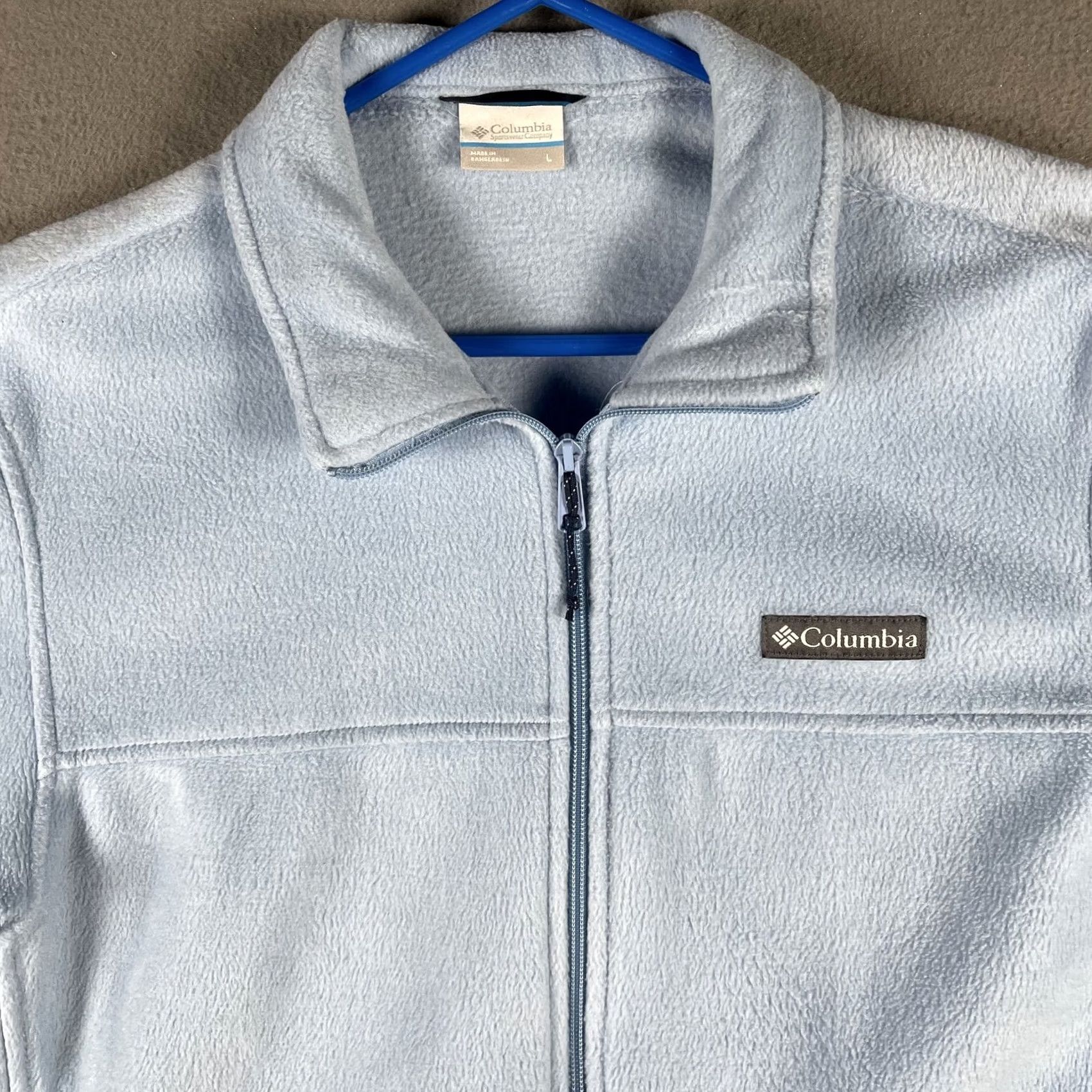 Vintage Columbia Jacket Womens Large Light Blue Full Zip Fleece Outdoor Lightweight Warm Size L / US 10 / IT 46 - 3 Thumbnail