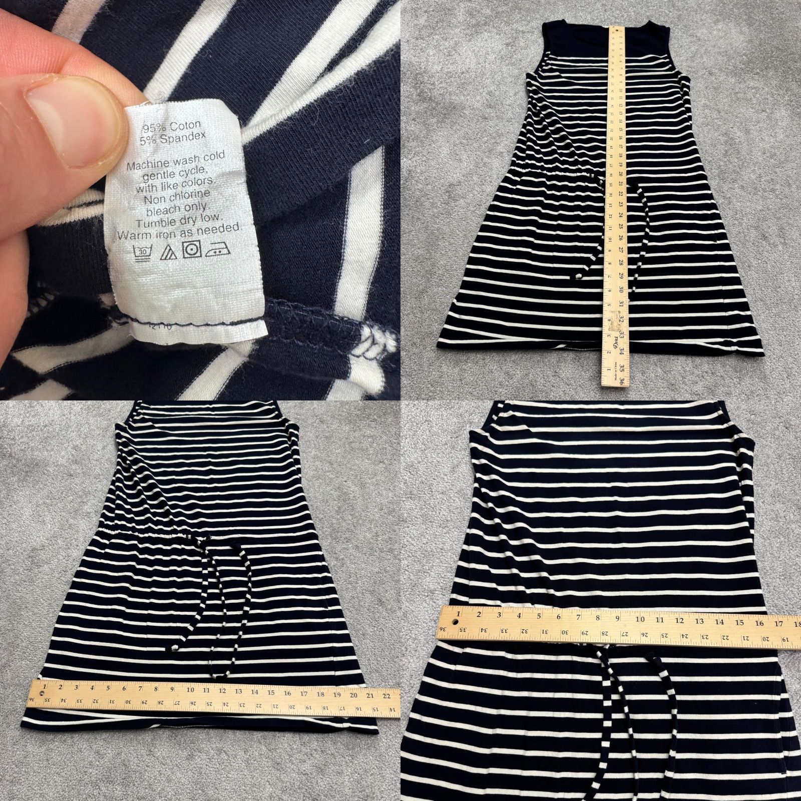 J.Crew VINTAGE J.Crew Women's Tank Dress S Blue Striped Sleeveless Casual Summer Size S / US 4 / IT 40 - 8 Thumbnail