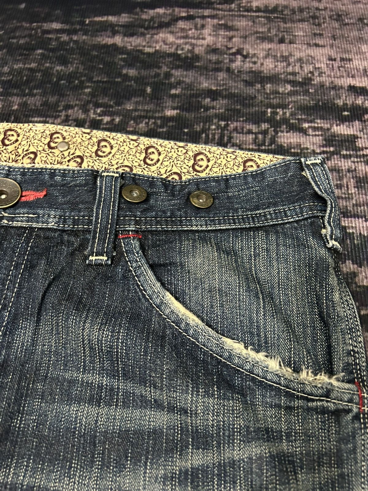 Edwin Vintage Wash Edwin 503 Blue Trip Distressed Carpenter Jeans Size US 34 / EU 50 - 12 Thumbnail