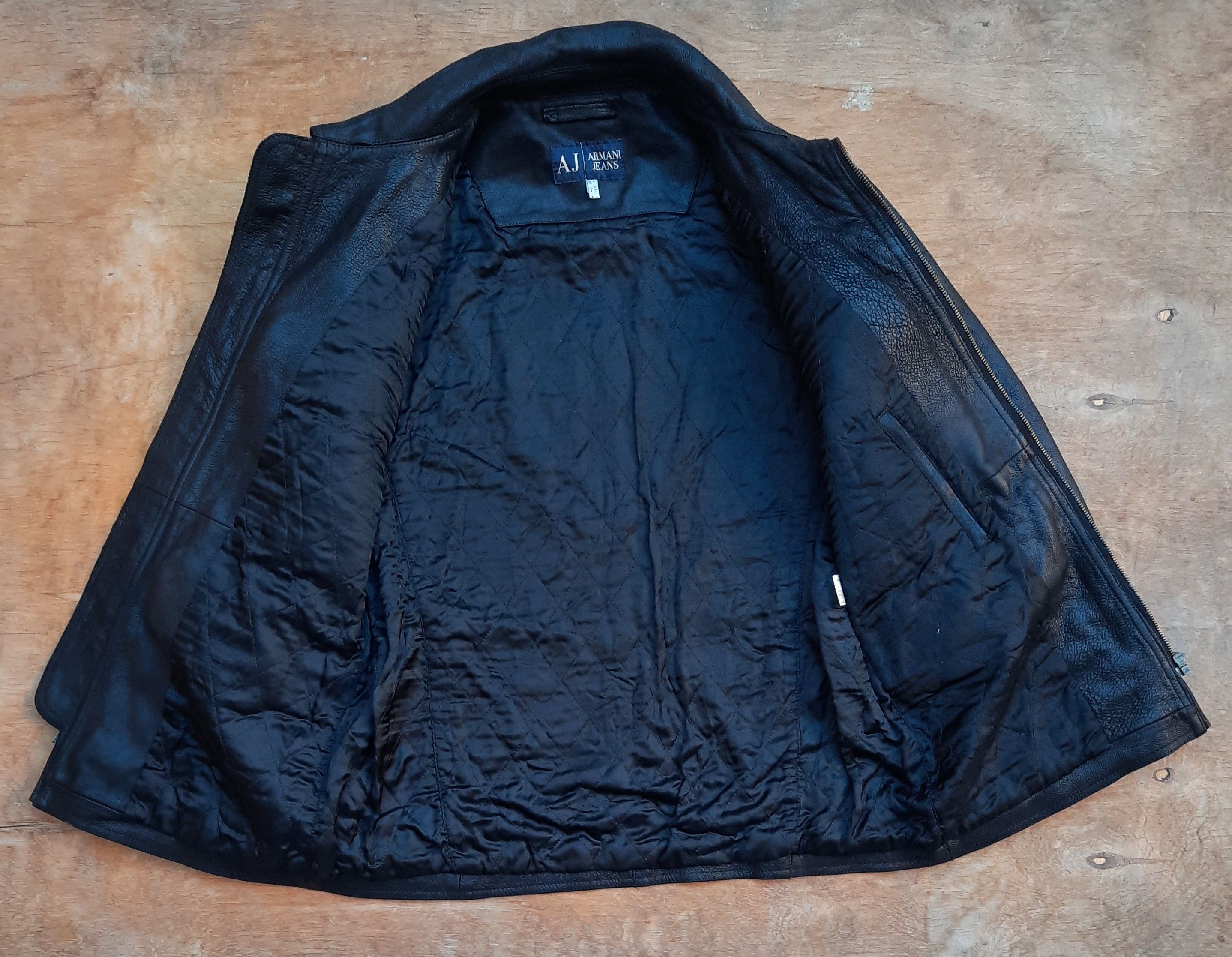 Armani Armani Jeans Black Pelle Leather Field Jacket Size US L / EU 52-54 / 3 - 4 Thumbnail