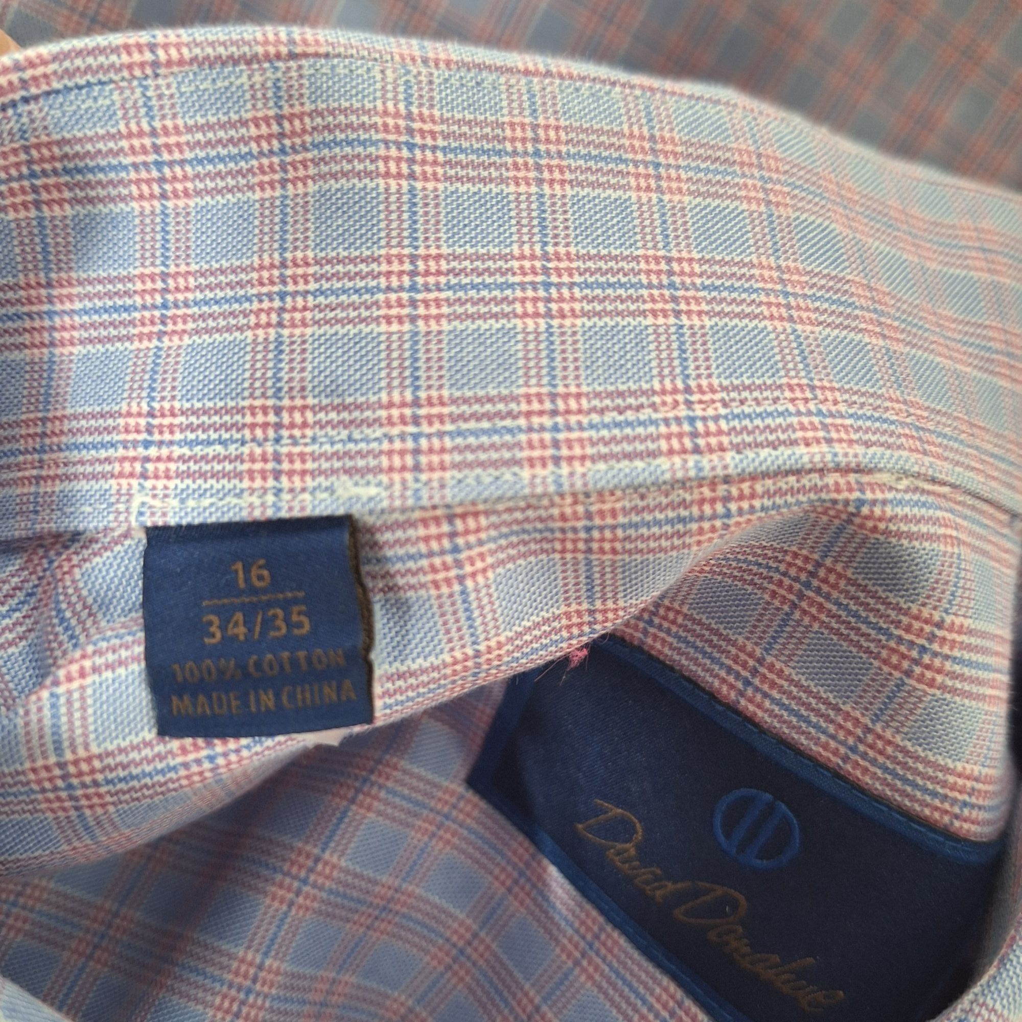 David Donahue David Donahue Dress Shirt Blue Red Micro Plaid Cotton Luxe Q Size US L / EU 52-54 / 3 - 5 Thumbnail