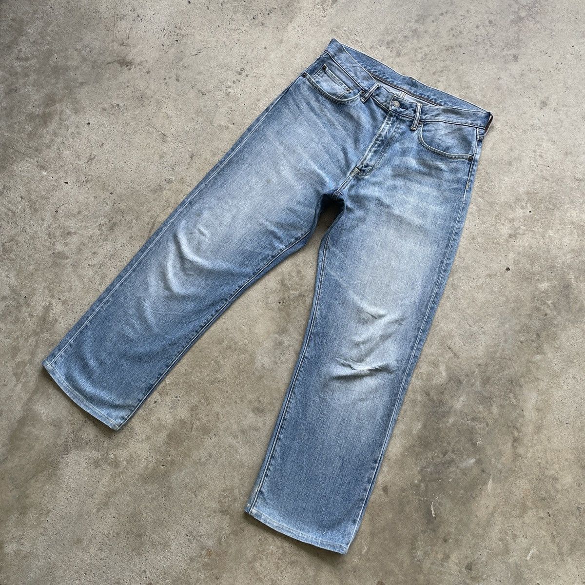Japanese Brand Japanese Brand Gu Jeans Faded Baggy Denim Distressed Pants Size US 32 / EU 48 - 2 Thumbnail