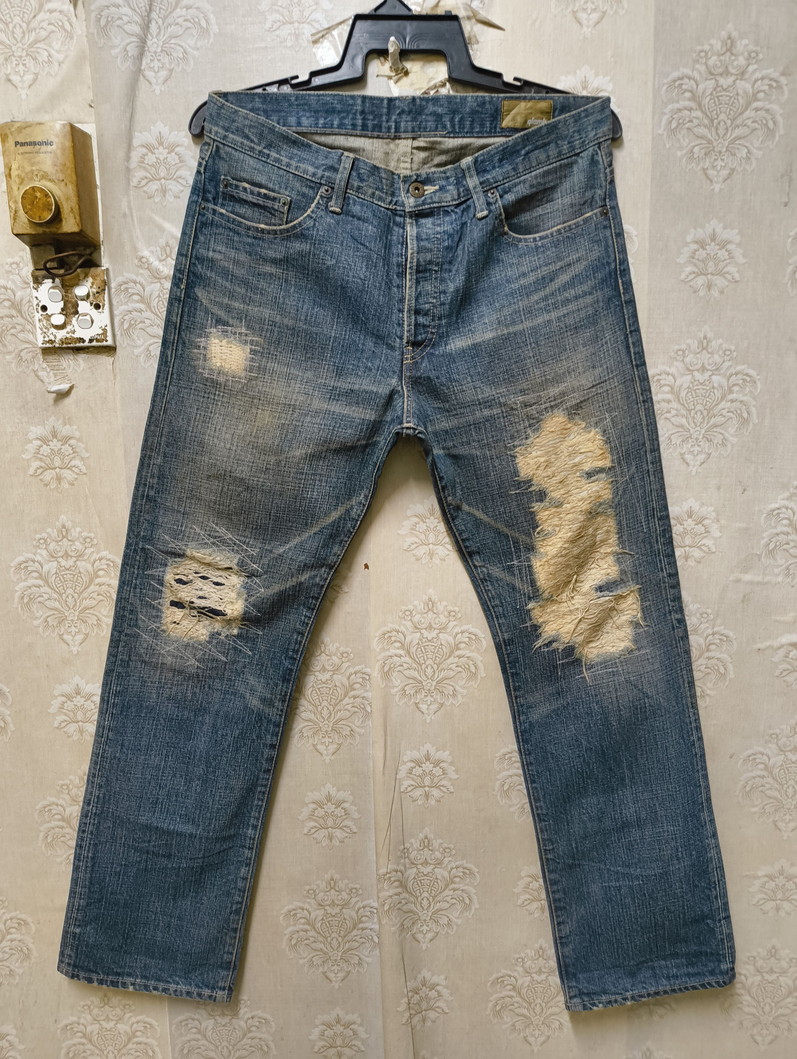 Japanese Brand VINTAGE GLAMB JAPAN DENIM DISTRESSED JEANS Size US 34 / EU 50 - 2 Thumbnail