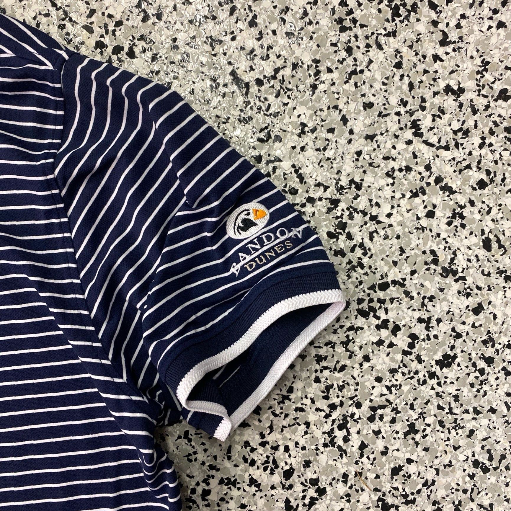 G/FORE G/FORE Polo Shirt Mens Large Blue Short Sleeve Stripes Golf Bandon Dunes Skull Print Size US L / EU 52-54 / 3 - 2 Thumbnail