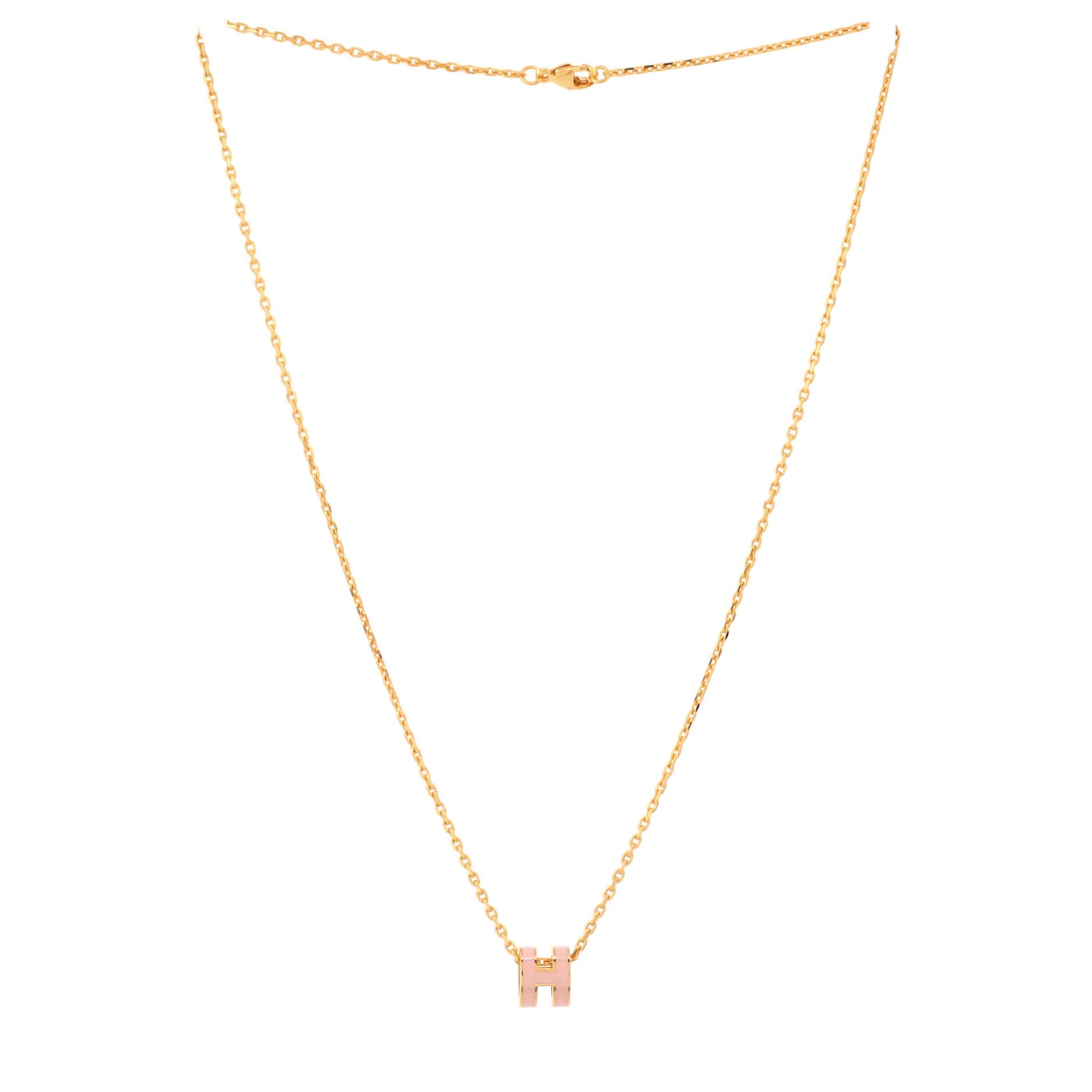 Hermes Pop H Pendant Chain Necklace Metal and Enamel Mini Size ONE SIZE - 1 Thumbnail