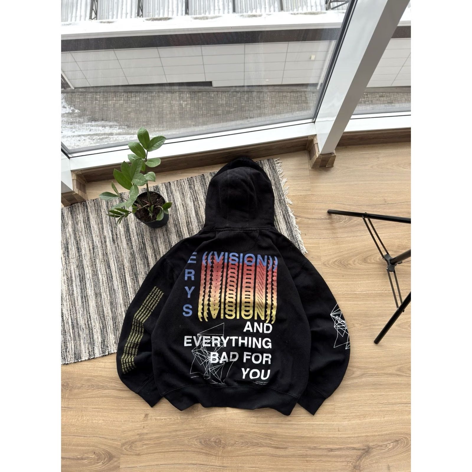 Vintage VINTAGE Smith Jaden Smith Vision Hoodie Men L Black Crew Neck Pullover Logo 90s Hip Hop Style Streetwear Size US L / EU 52-54 / 3 - 2 Thumbnail