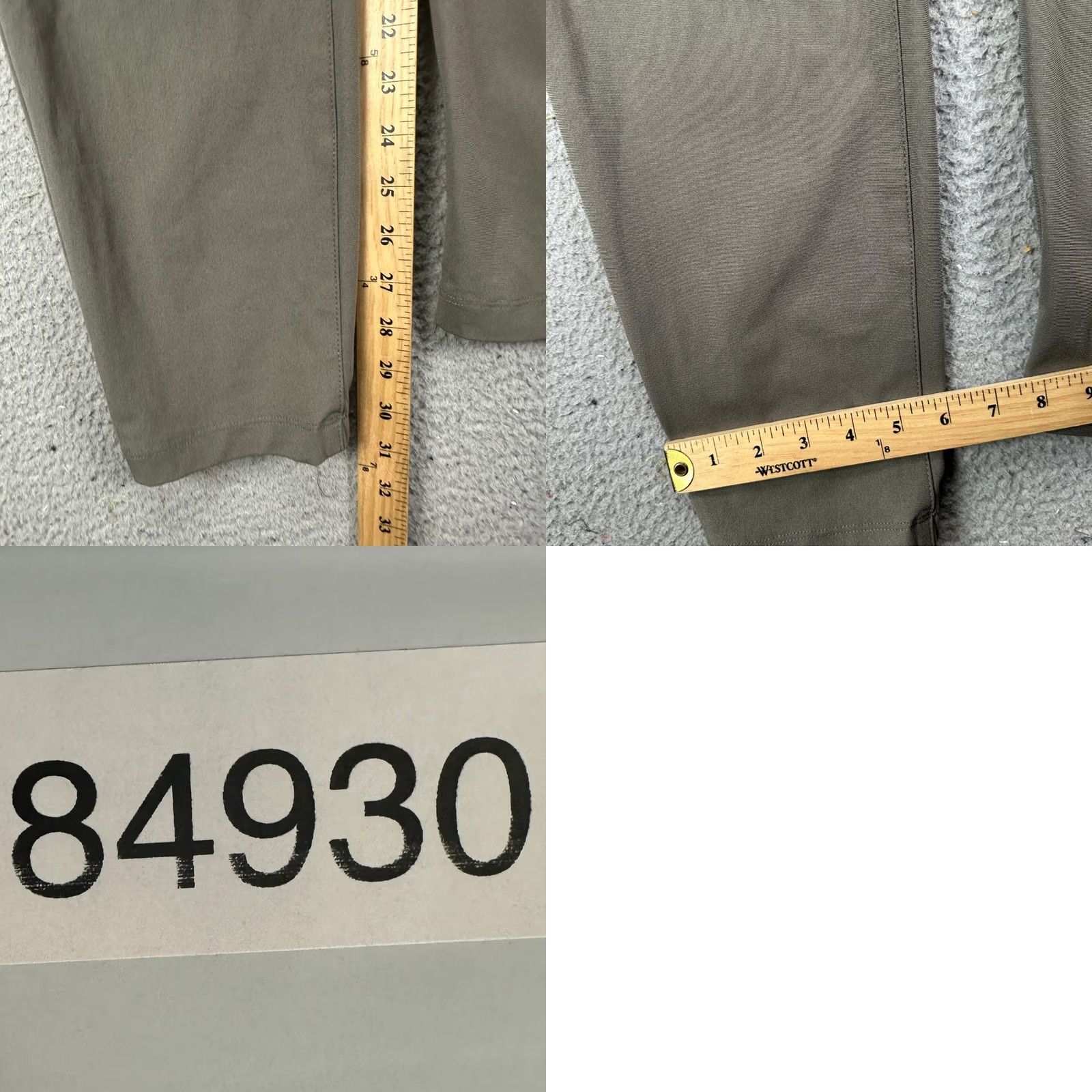 Cuts Cuts Performance Pants Chino Men XL Gray Slim Flat Front Pockets Stretch Moisture Wicking Breathable Wrinkle Resistant Casual Business Golf 31 Inseam Size US 36 / EU 52 - 8 Thumbnail