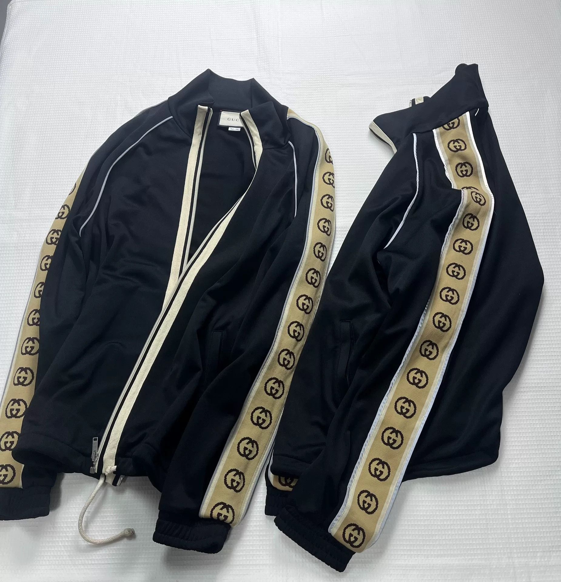 Gucci Black Logo Stripe Jacket M
