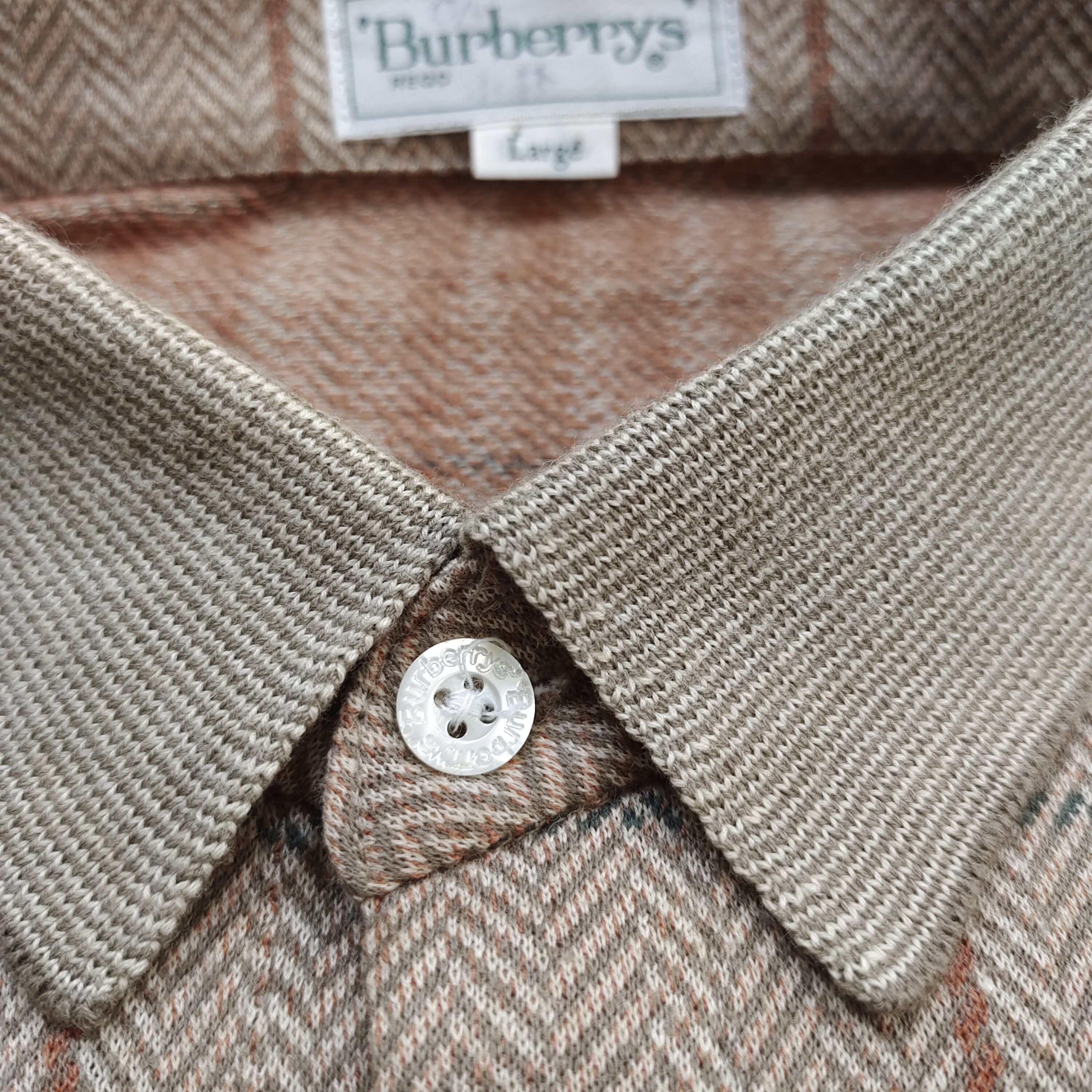 Burberry 90s BURBERRYS HERRINGBONE TATTERSALL WINDOWPANE POLO L Size US L / EU 52-54 / 3 - 4 Thumbnail