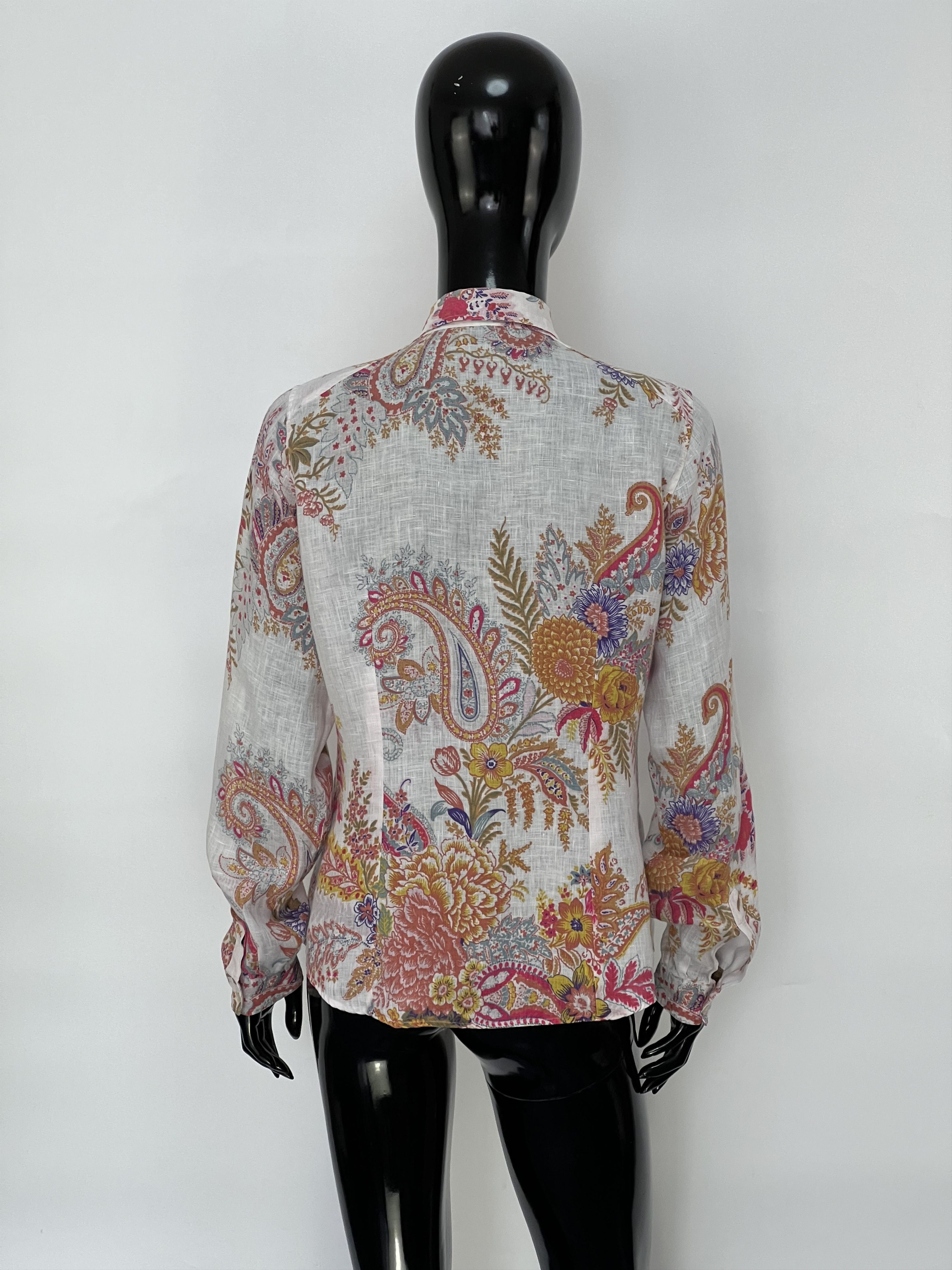 Etro Etro Women's Linen Paisley Long Sleeve Button Up Shirt Size M / US 6-8 / IT 42-44 - 3 Thumbnail