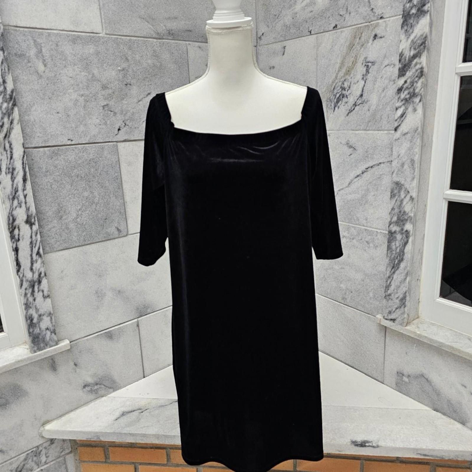 Other Women's Black Velvet Dress Size XL / US 12-14 / IT 48-50 - 6 Thumbnail
