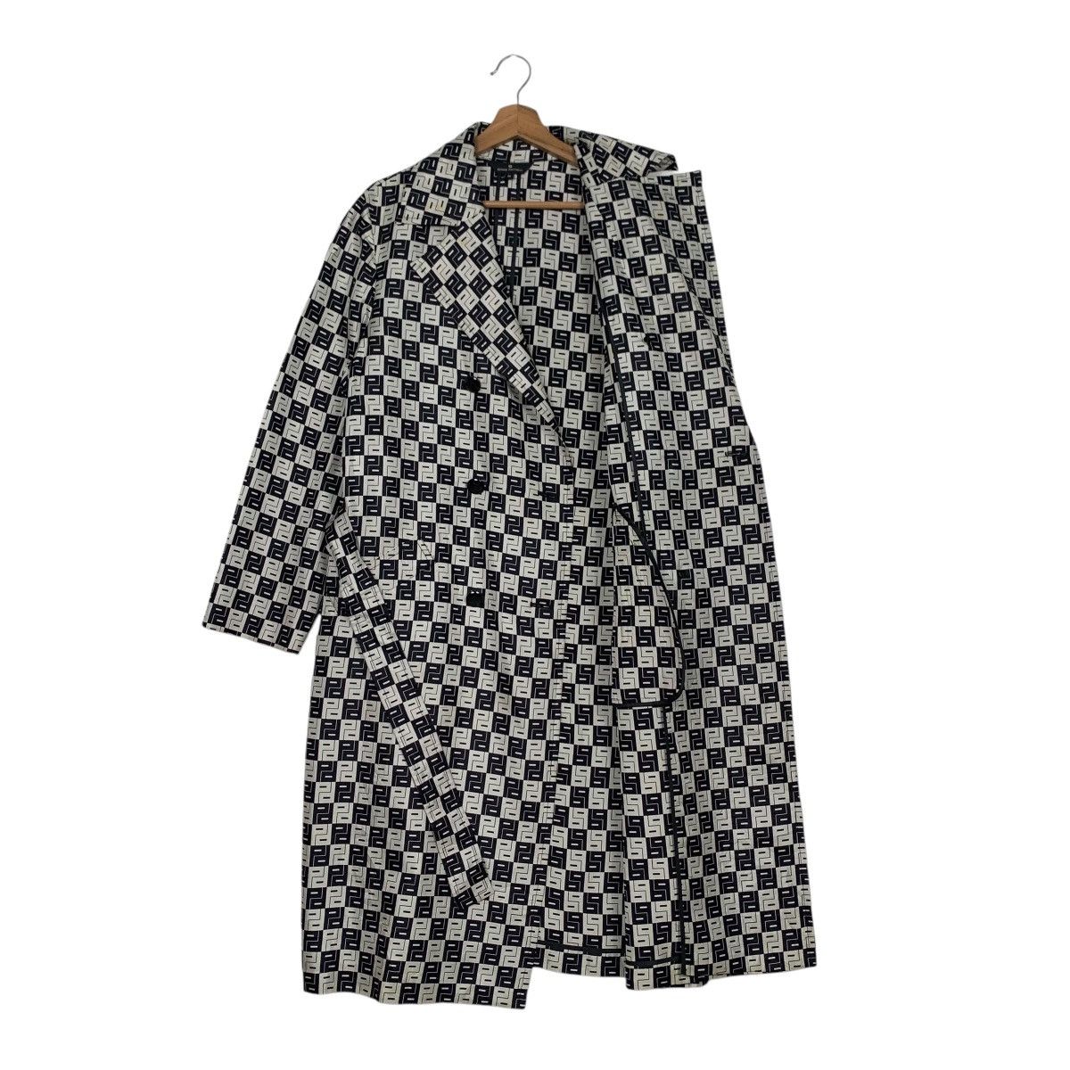Bruno Piattelli BRUNO PIRTTELLI Checkered Trench Coat #2683-C120 Size L / US 10 / IT 46 - 10 Thumbnail