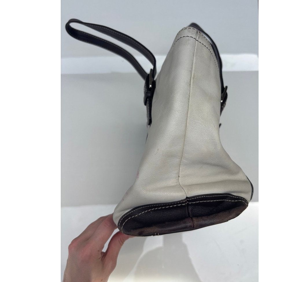 Coach Vintage COACH Hampton Small White Leather Tote Bag Size ONE SIZE - 4 Thumbnail