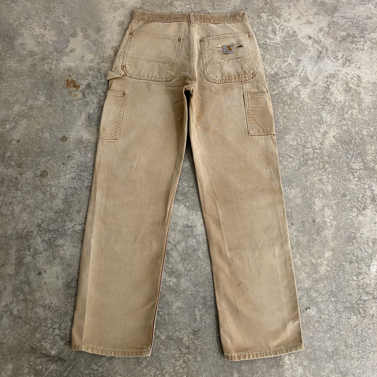 Carhartt Vintage Carhartt Double Knee Faded Tan Carpenter Pants Size US 29 - 14 Thumbnail