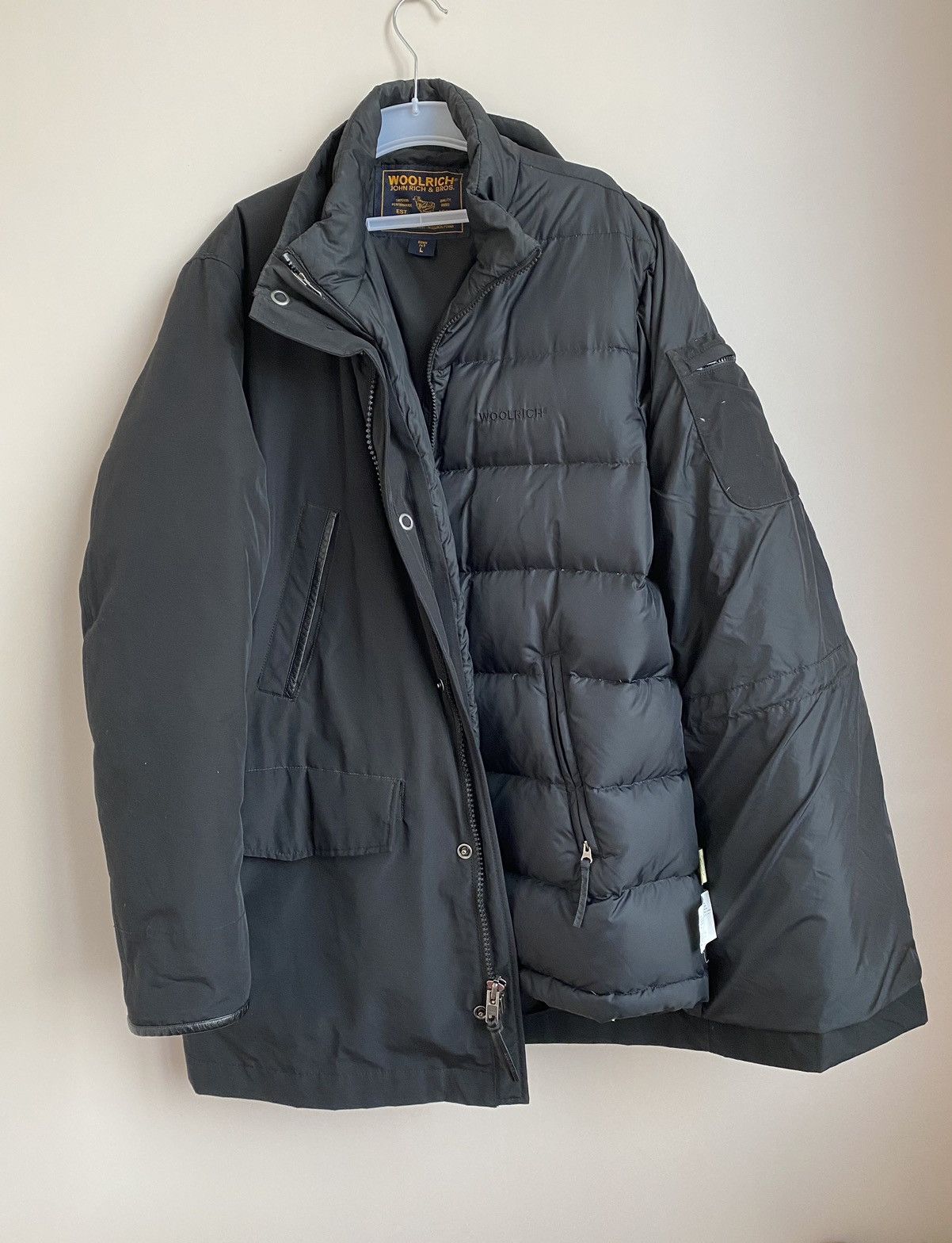 image of Woolrich John Rich Bros Woolrich 2 In 1 Down Jacket For Men in Black (Size Large)