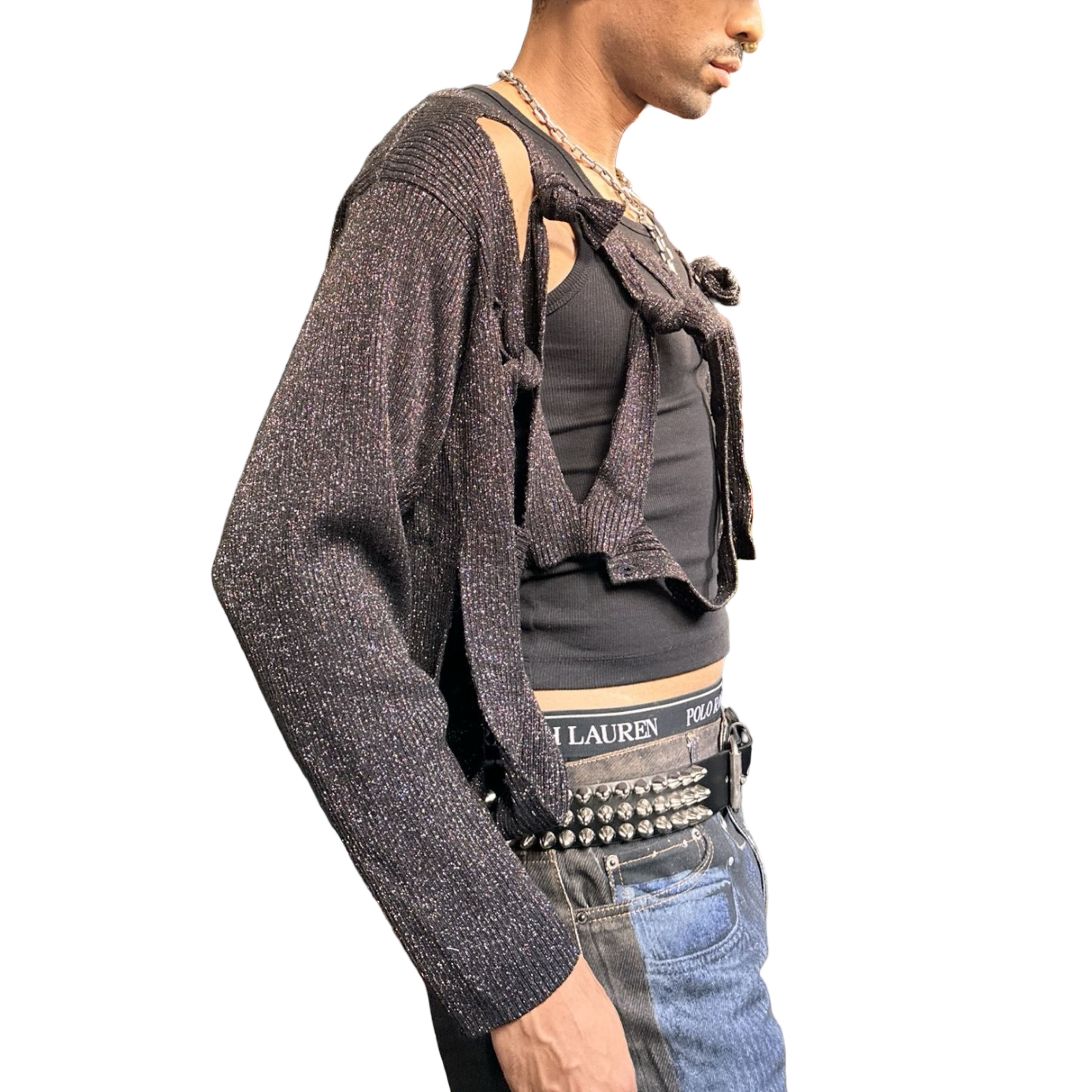 Other ASTROBOI* Black Lurex Cardigan Sweater - 3XL Size US XXL / EU 58 / 5 - 4 Thumbnail