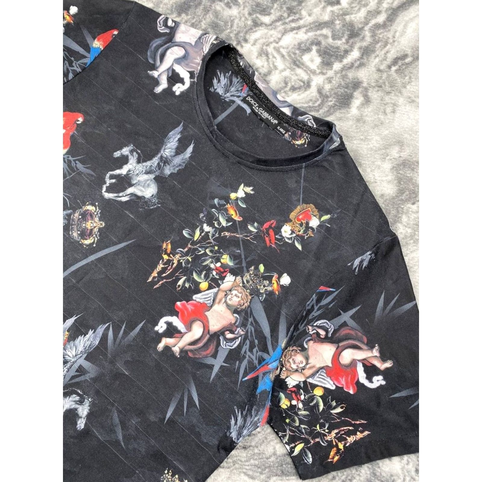 Dolce & Gabbana Dolce&Gabbana T-Shirt Black Logo Men XL Crew Neck Short Sleeve Size US XL / EU 56 / 4 - 3 Thumbnail
