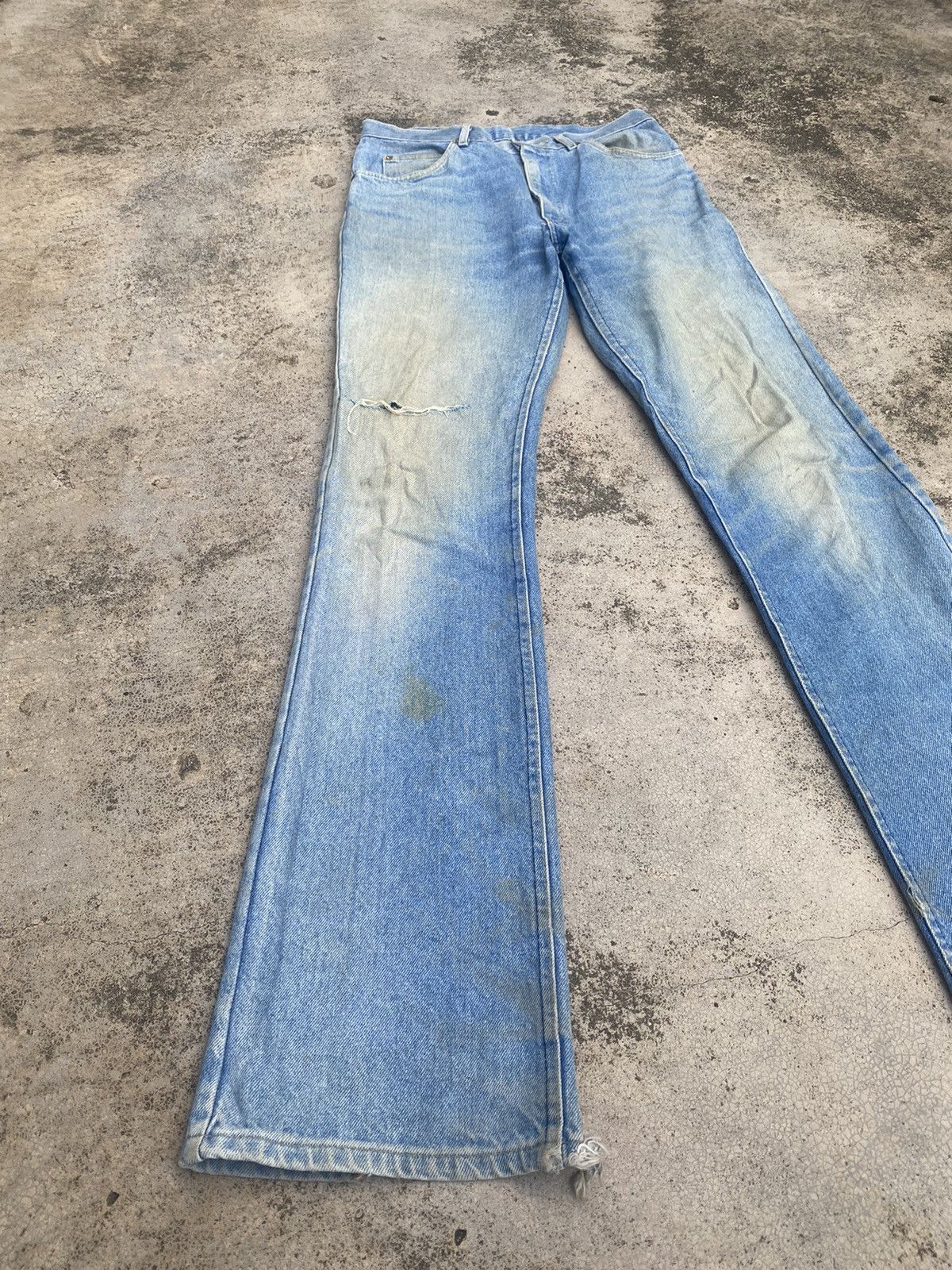 Flare Jeans Vintage 90s Lee Distressed Faded Blue Bootcut