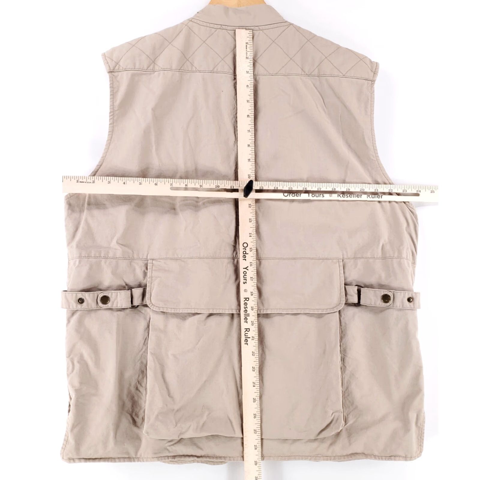 Vintage Woolrich Jacket Mens L Beige Full Zip Fishing Hunting Cargo Utility Game Pouch Vest Size US L / EU 52-54 / 3 - 6 Thumbnail