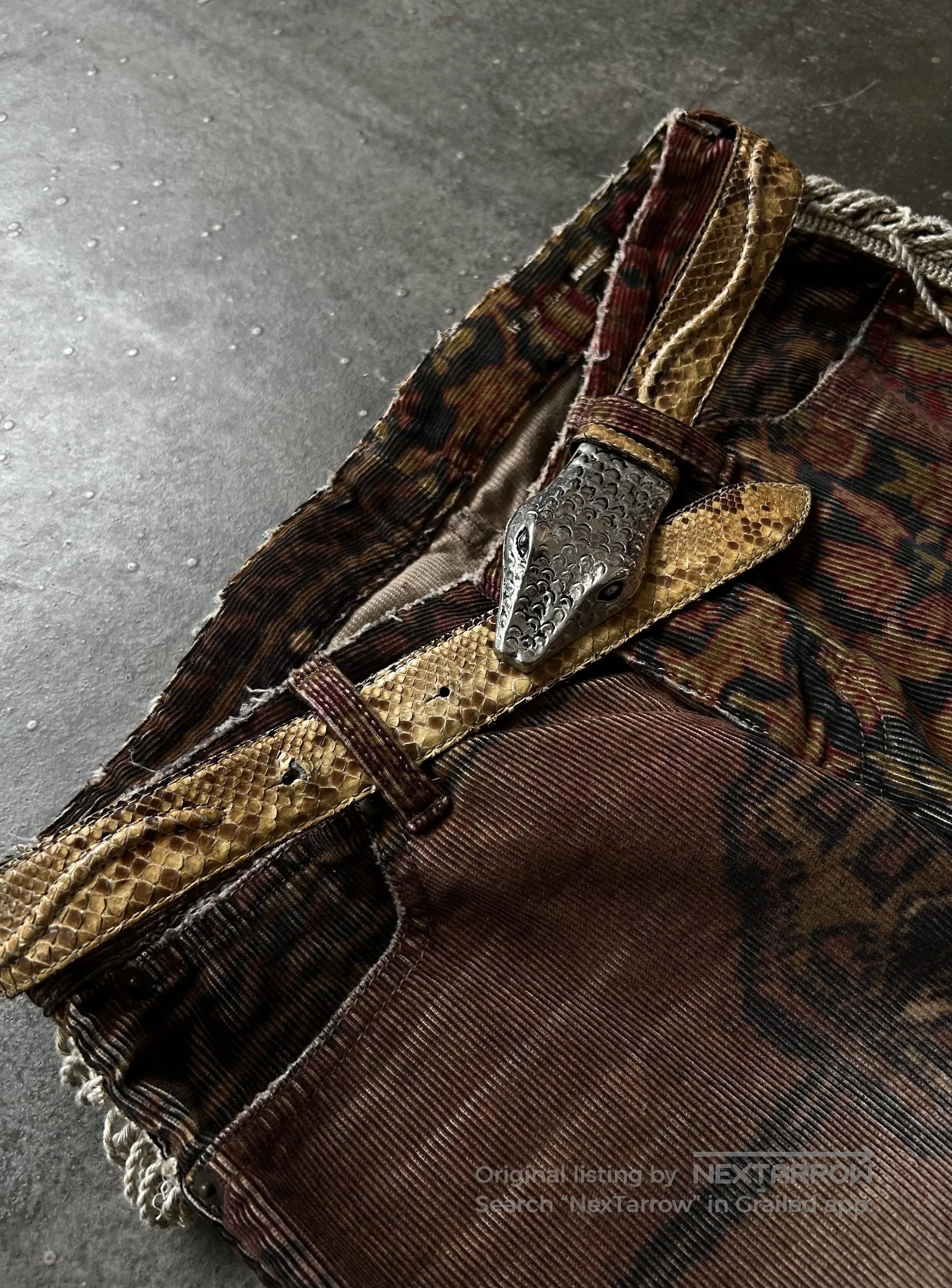 Vintage KOHSHIN SATOH 80s Silver Snake Buckle Belt. Size ONE SIZE - 8 Thumbnail