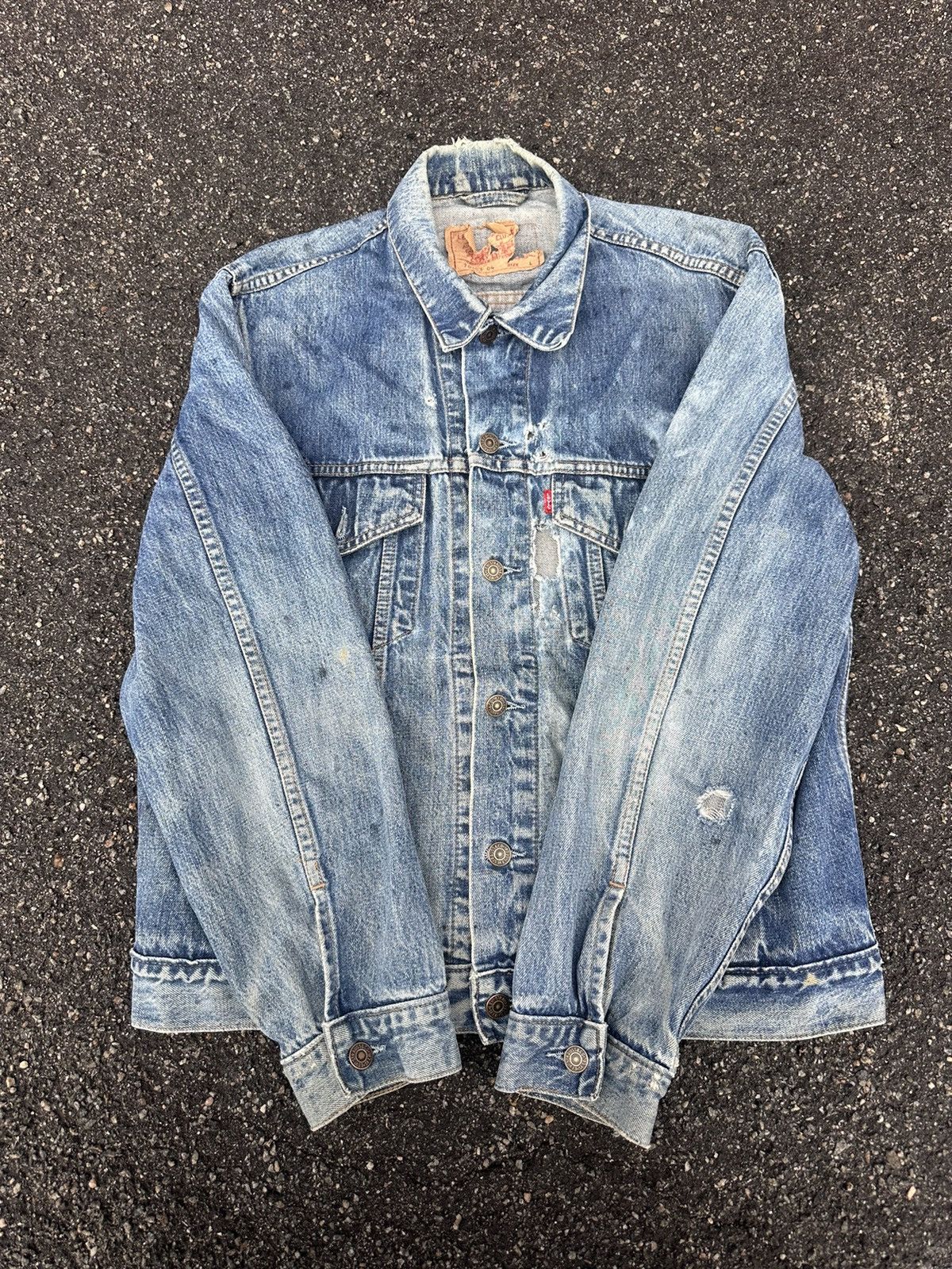 Levi's Vintage Clothing Vintage Levis Denim jacket VERY RARE!!! Jeans USA distressed Size US L / EU 52-54 / 3 - 9 Thumbnail