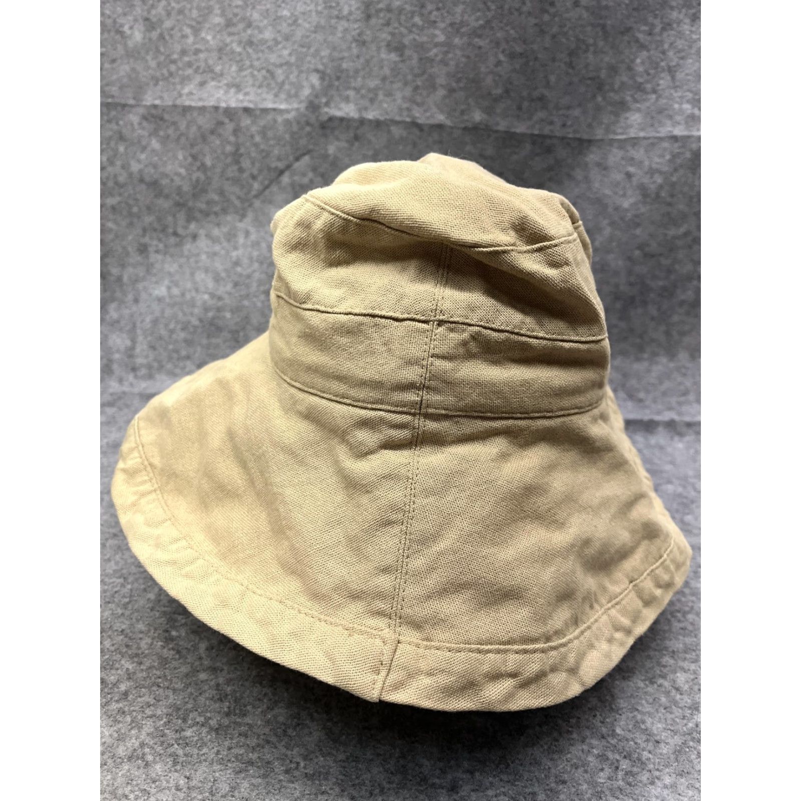 Vintage Scala Hat Bucket Fitted Adult7 1/2 Beige Canvas Wide Brim Sun Outdoor Beach Size ONE SIZE - 6 Thumbnail