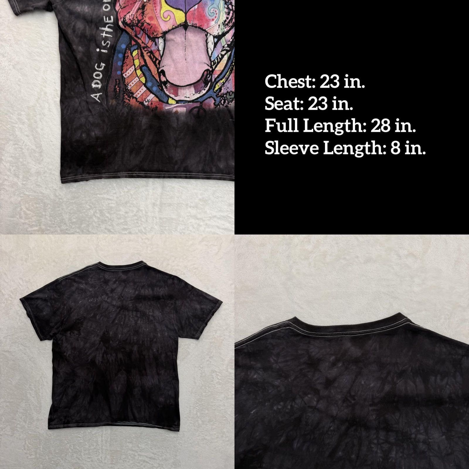 Vintage 3DTEES Shirt Mens XL Black Tie-Dye Dog Quote Dean Russo Graphic Art T-Shirt Size US XL / EU 56 / 4 - 8 Thumbnail