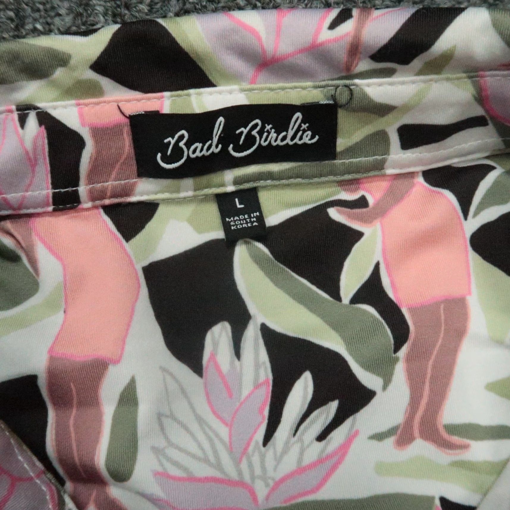 Vintage VINTAGE Bad Birdie Shirt Men Large Green Pink Leilani Hula Hawaiian Performance Polo Size US L / EU 52-54 / 3 - 3 Thumbnail
