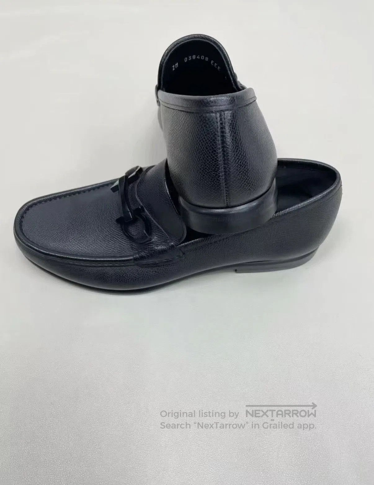 Salvatore Ferragamo Black Leather Slip-On Loafers with Buckle Accent. Size US 7 / EU 40 - 7 Thumbnail