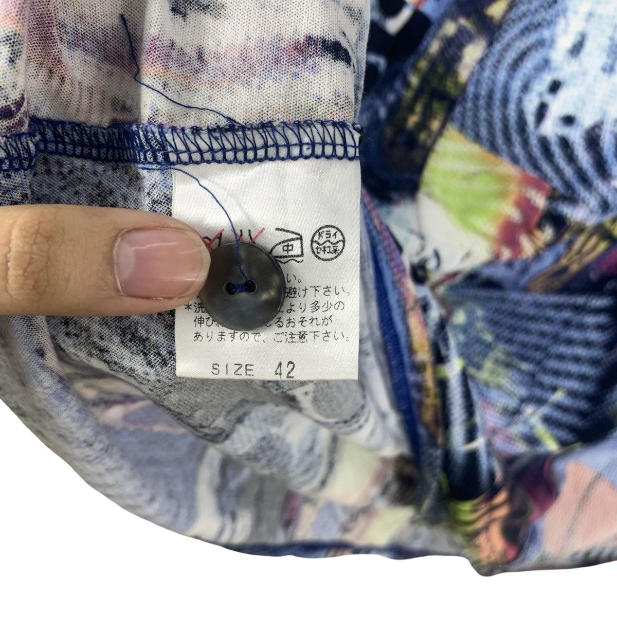 Vintage Vintage LEONARDI ITALY Abstract Print Mesh Collared Size US M / EU 48-50 / 2 - 9 Thumbnail