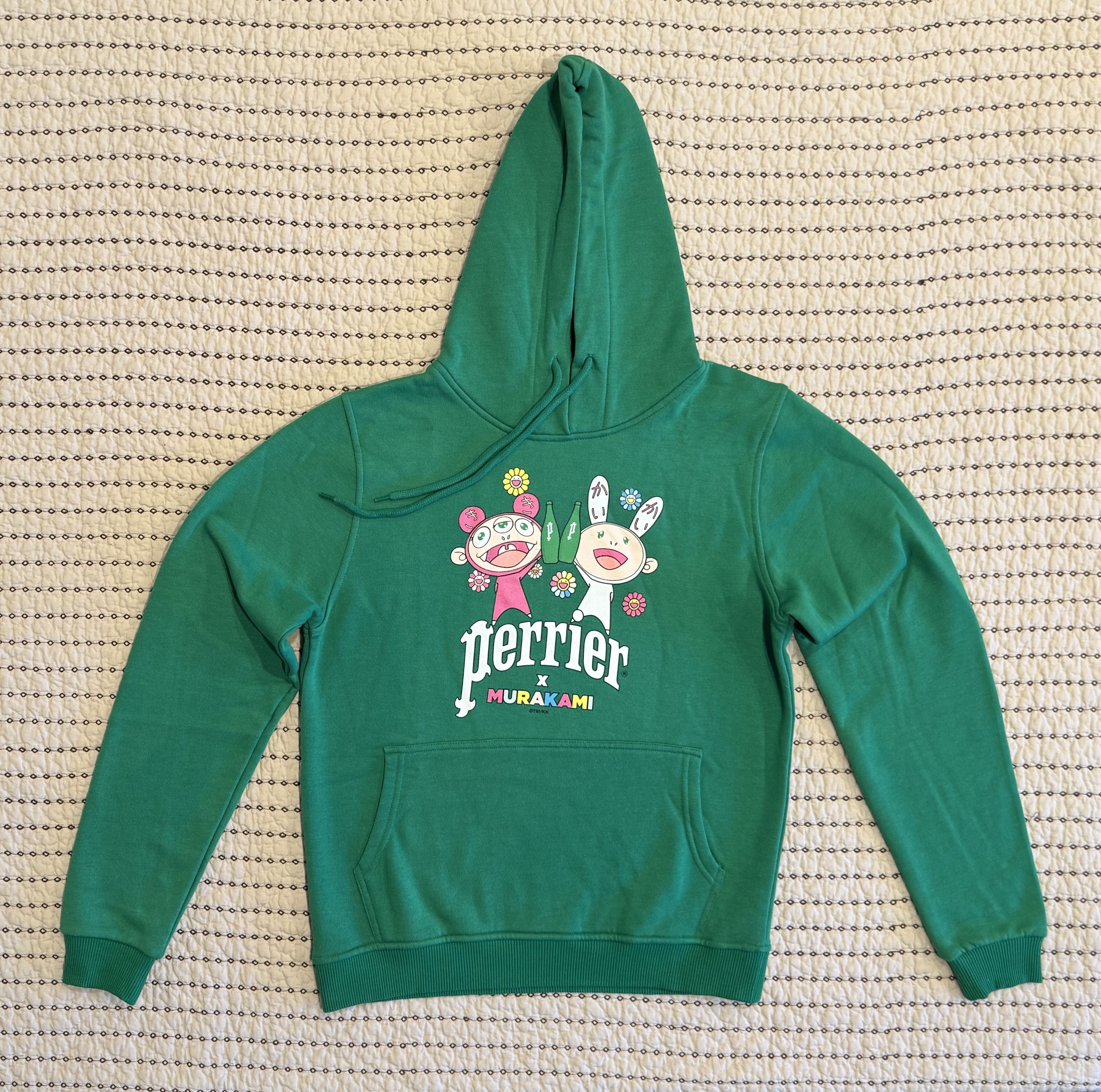 TAKASHI MURAKAMI X PERRIER HOODIE SWEATSHIRT GREEN MEDIUM