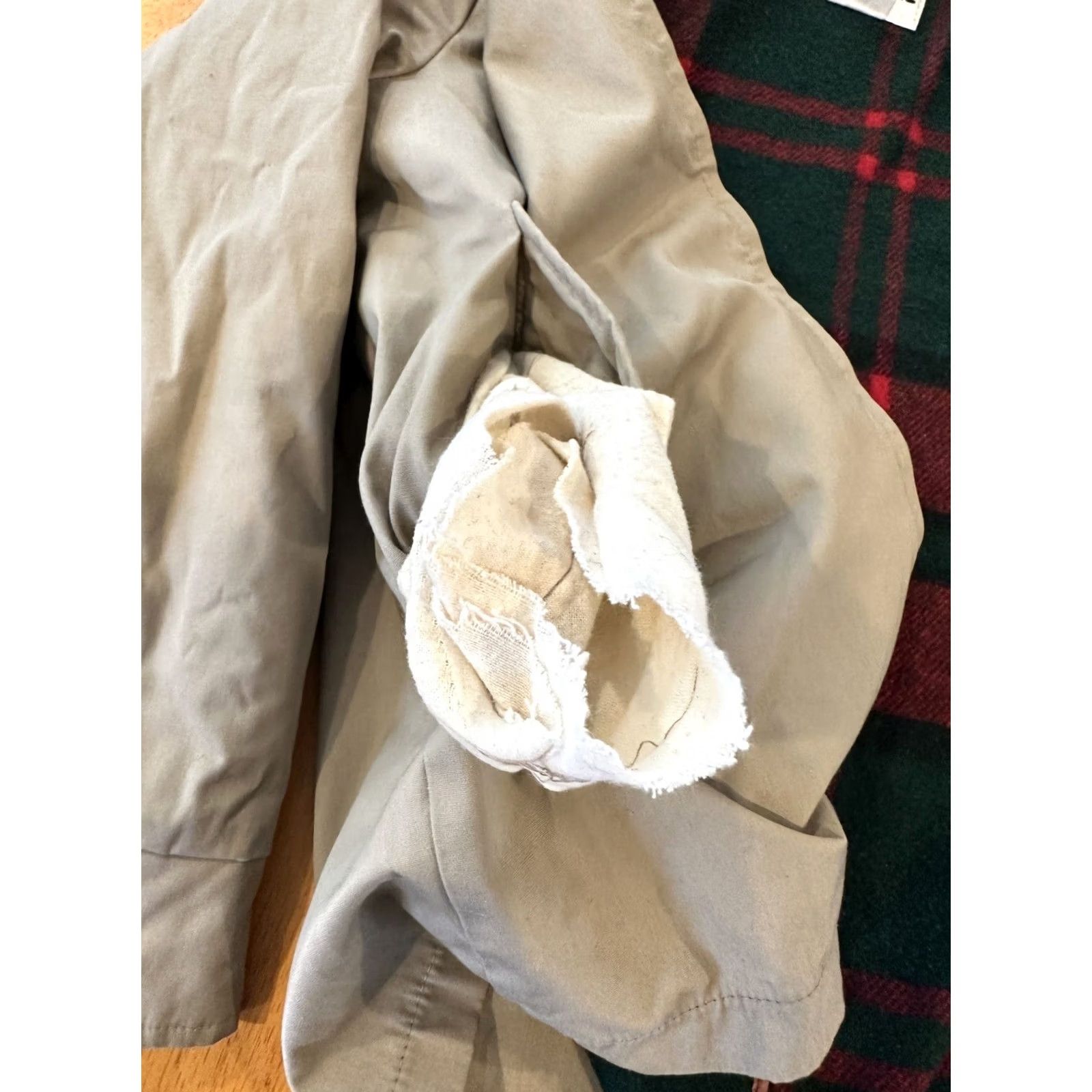 Vintage VINTAGE Woolrich Jacket Wool Flannel Lined Medium Beige Cotton Men Regular 80s Basic Coat Lined Size US M / EU 48-50 / 2 - 4 Thumbnail