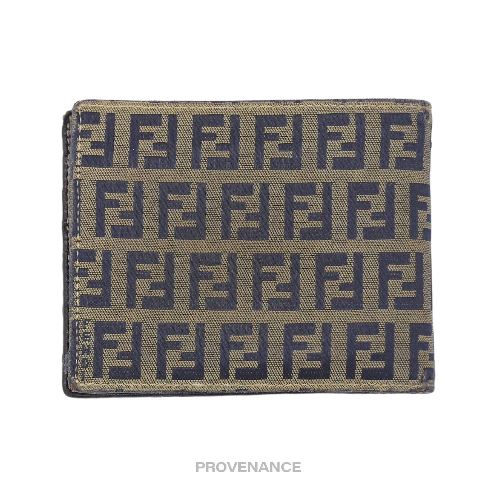 Fendi 🔴 Fendi Bifold Wallet - Micro FF Zucca Canvas Navy Size ONE SIZE - 3 Thumbnail