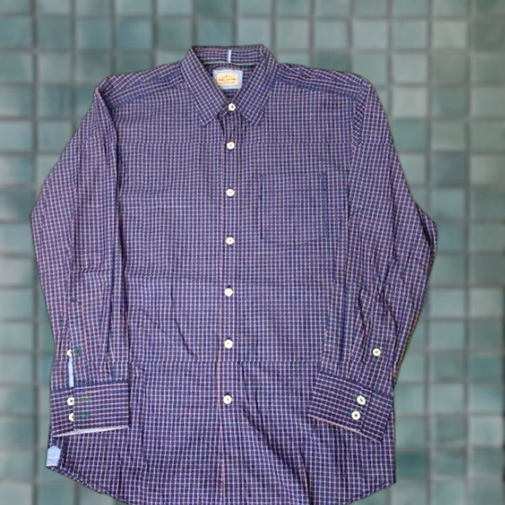 Tommy Bahama Tommy Bahama Checked Button Up Casual Shirt Mens Size L Blue Orange Size US L / EU 52-54 / 3 - 1 Thumbnail