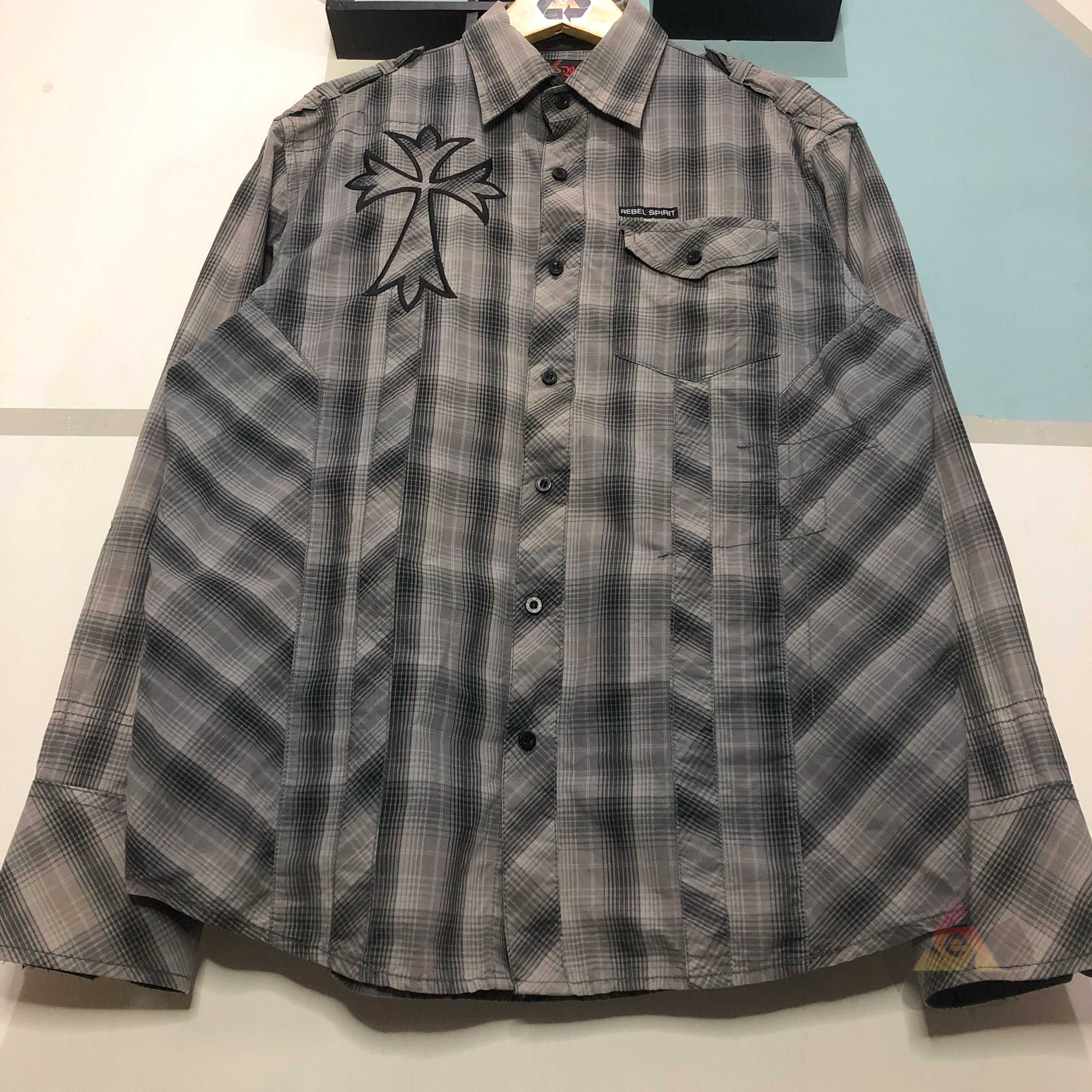 Other Vintage Rebel Spirit Long Sleeve Shirt Dead Stock Size US L / EU 52-54 / 3 - 4 Thumbnail