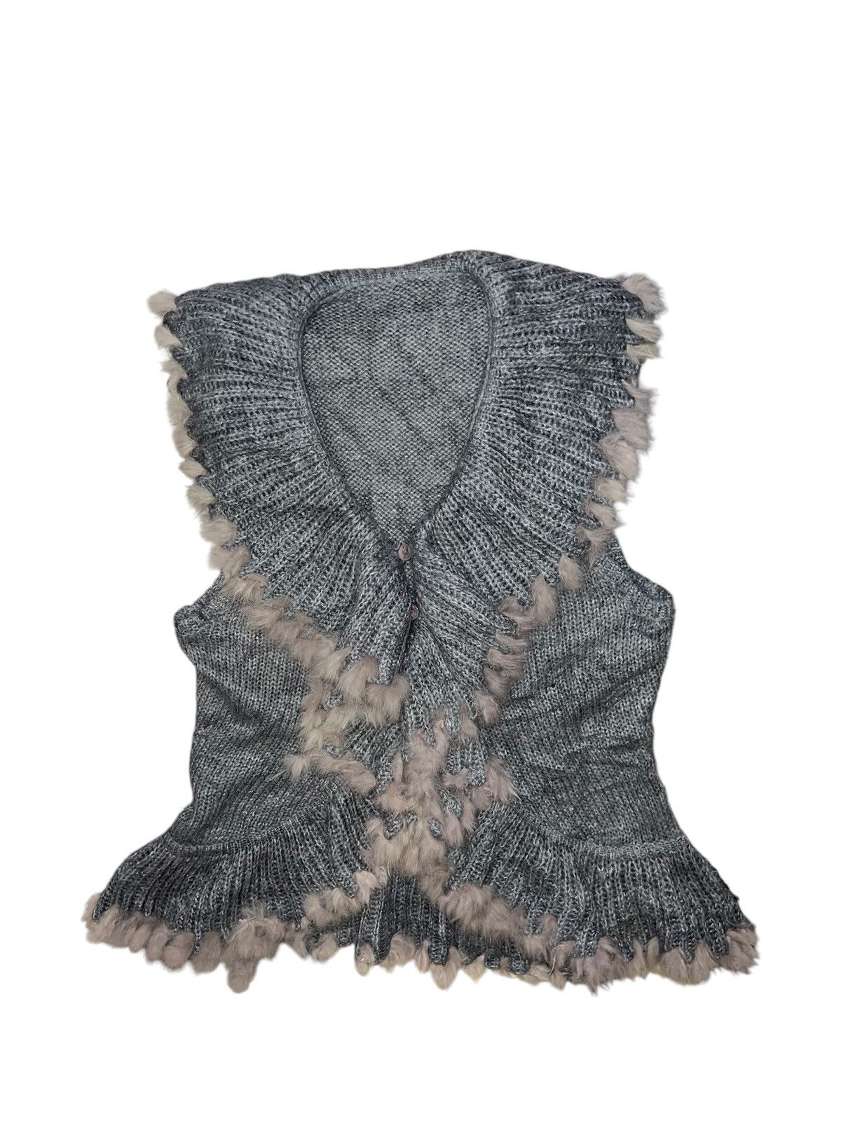Japanese Brand Fairy grunge grey knit fur ruffle 🪶➕ Size M / US 6-8 / IT 42-44 - 1 Thumbnail
